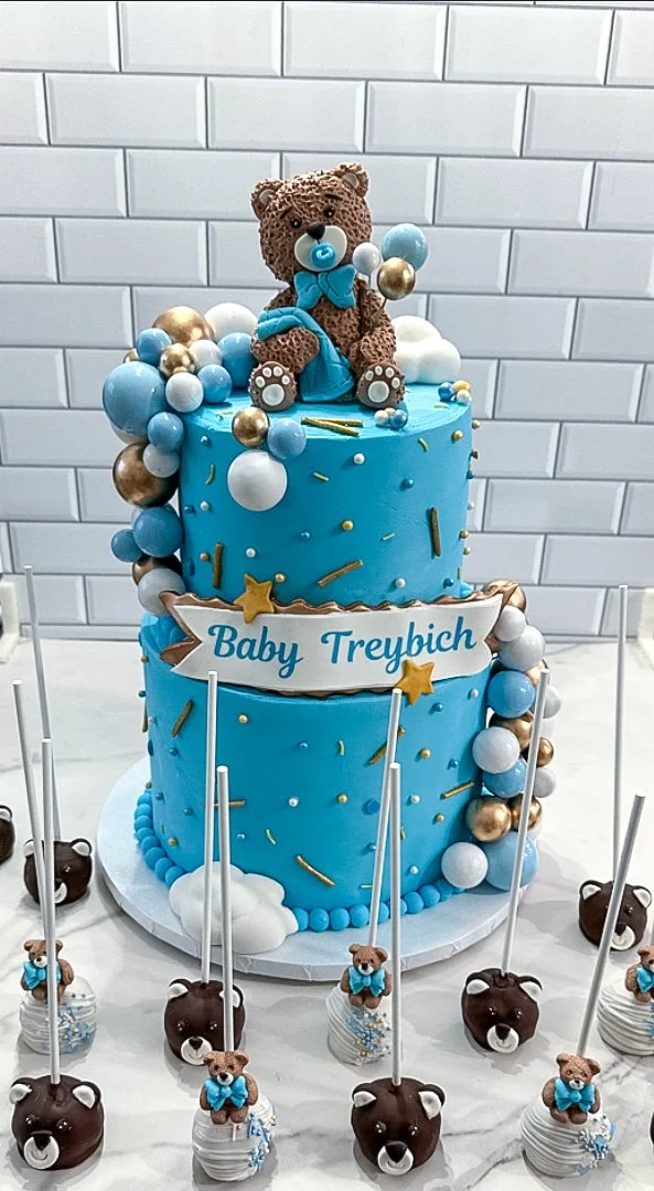 Vegan custom cake and cake pops for a baby shower Veg on Board Long Island NY