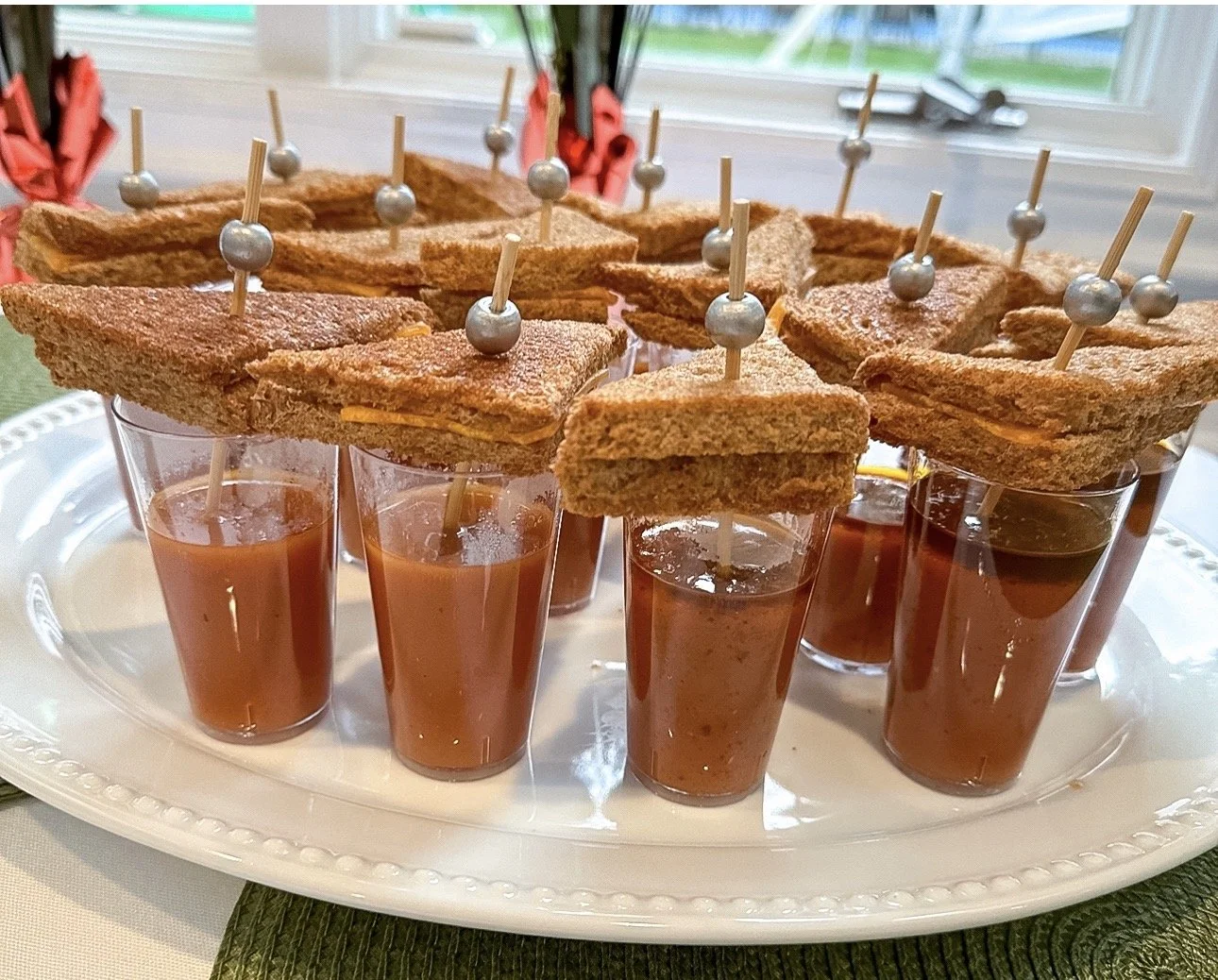 vegan tomato soup shooters veg on board Long Island