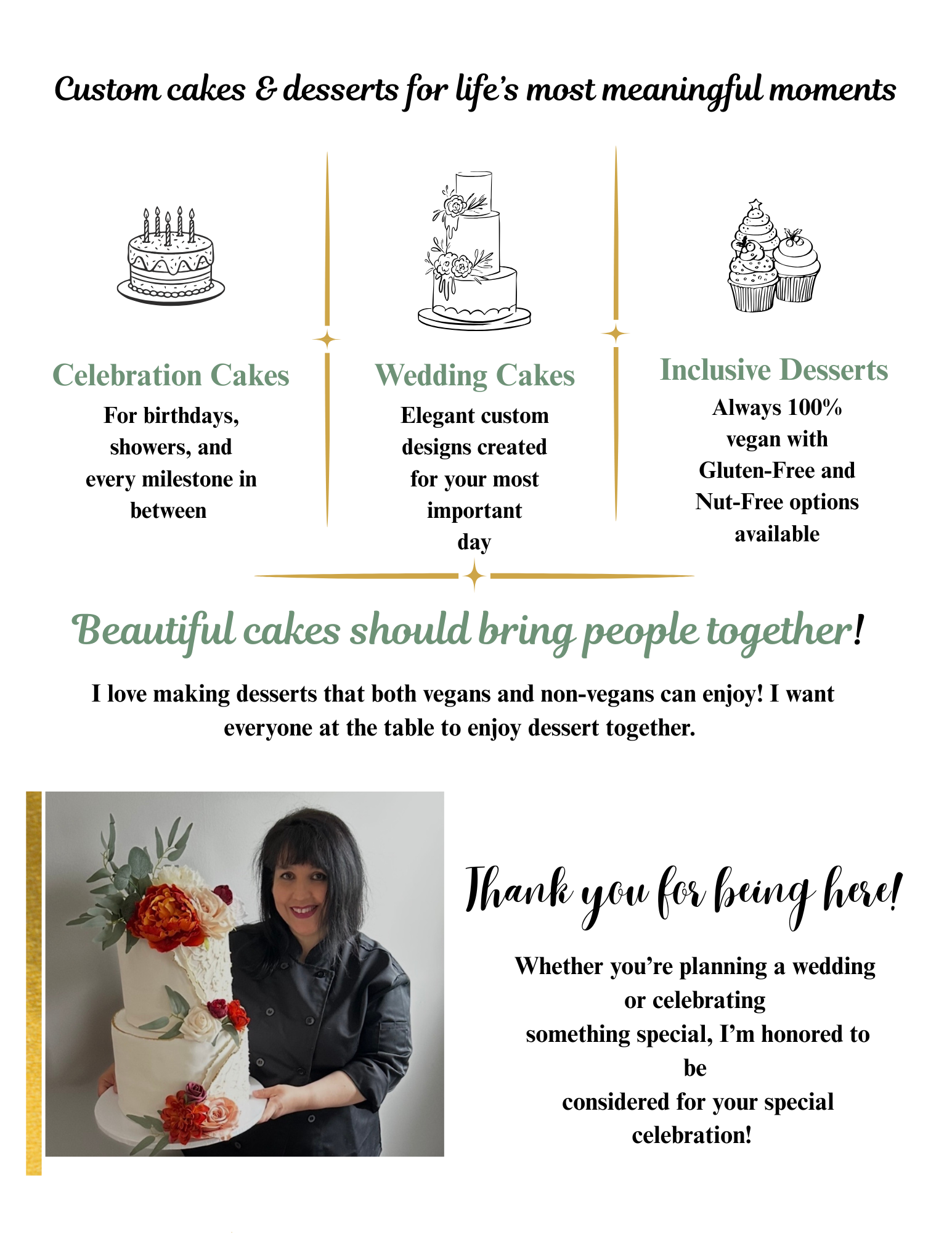 Veg on Board Vegan custom cakes & desserts for Weddings & Events About me page Irene Manieri