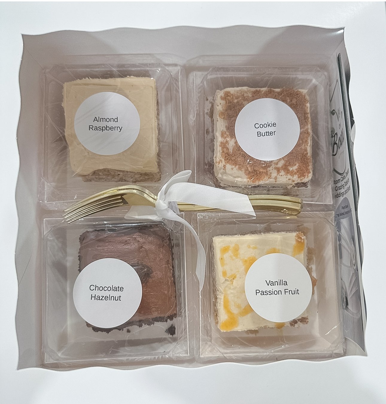 vegan dairy free and egg free cake tasting box slices by veg on board