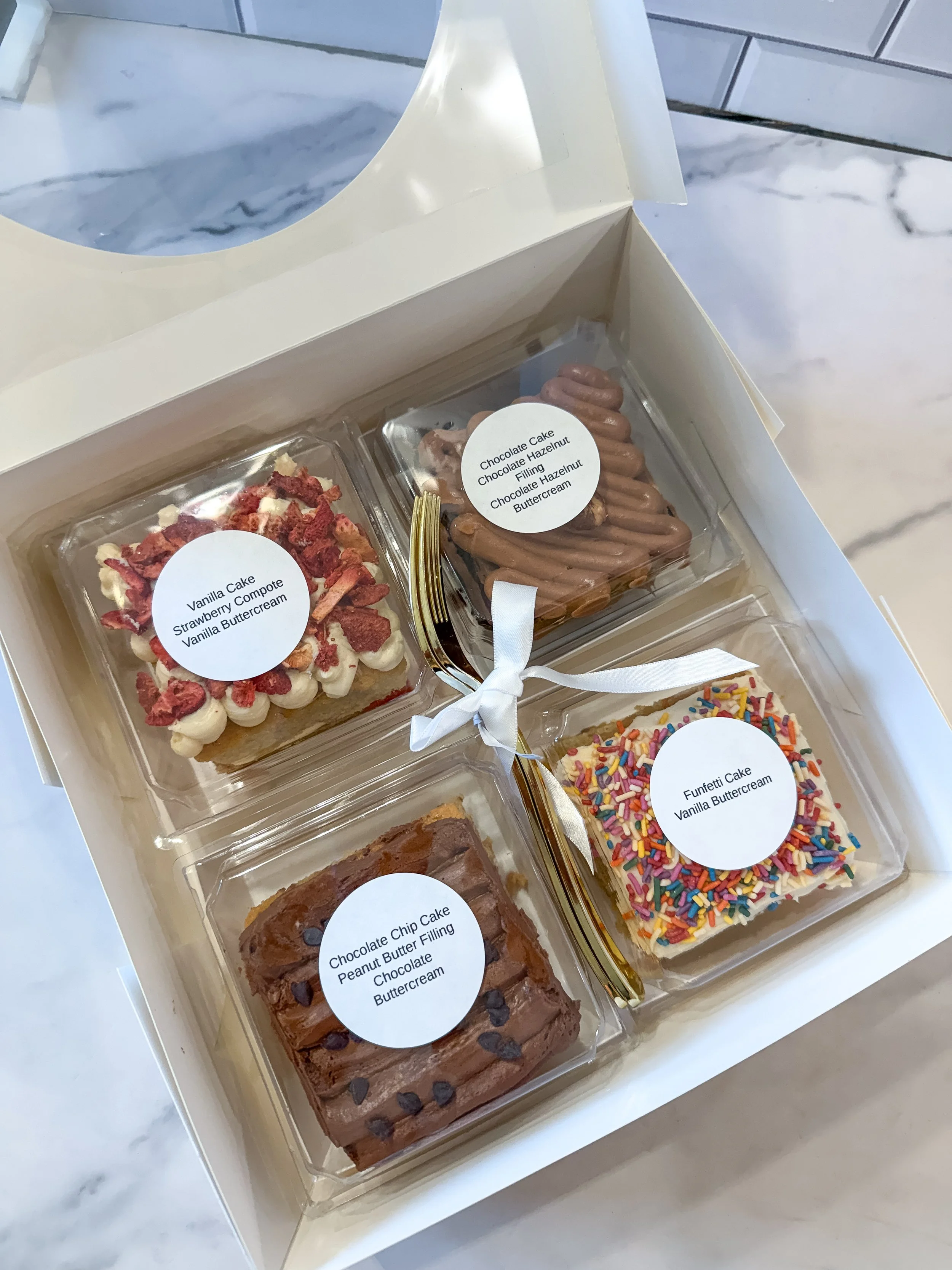 vegan cake tasting slices for weddings by veg on board Long Island ny