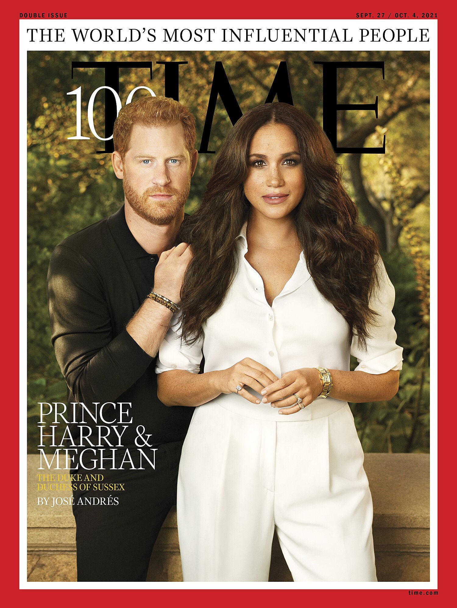 Meghan wears the Duet Pinky Ring for TIME.