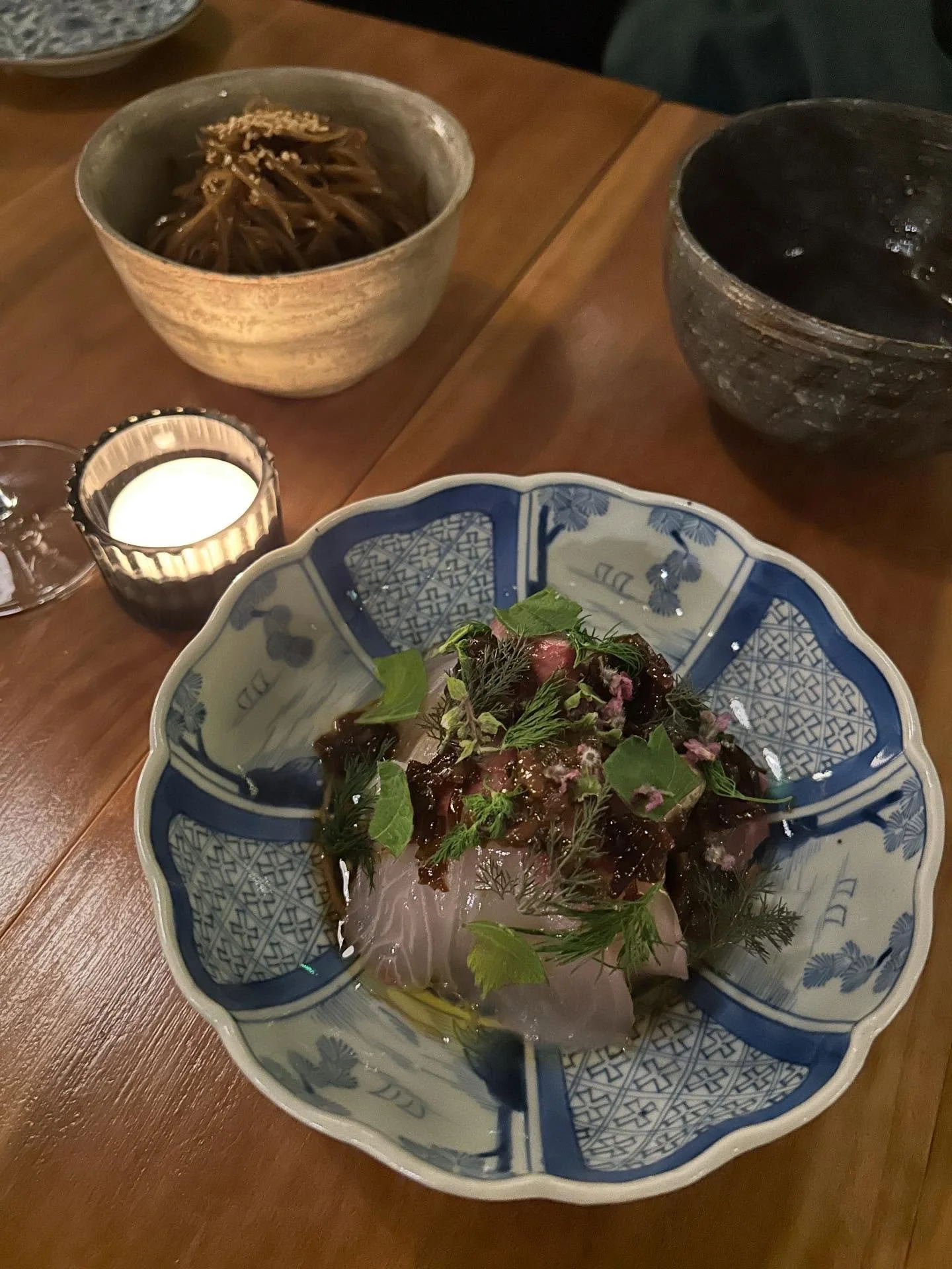 A true high point of Christmas week was our visit to @mhelisanchovy. Agedofu (fried + bathed in dashi) tofu with karasumi (dried mullet roe)! Charcoal-grilled kue (grouper) with persimmon shiraae (tofu &amp; miso dressing)! Miso soup with aged sawara