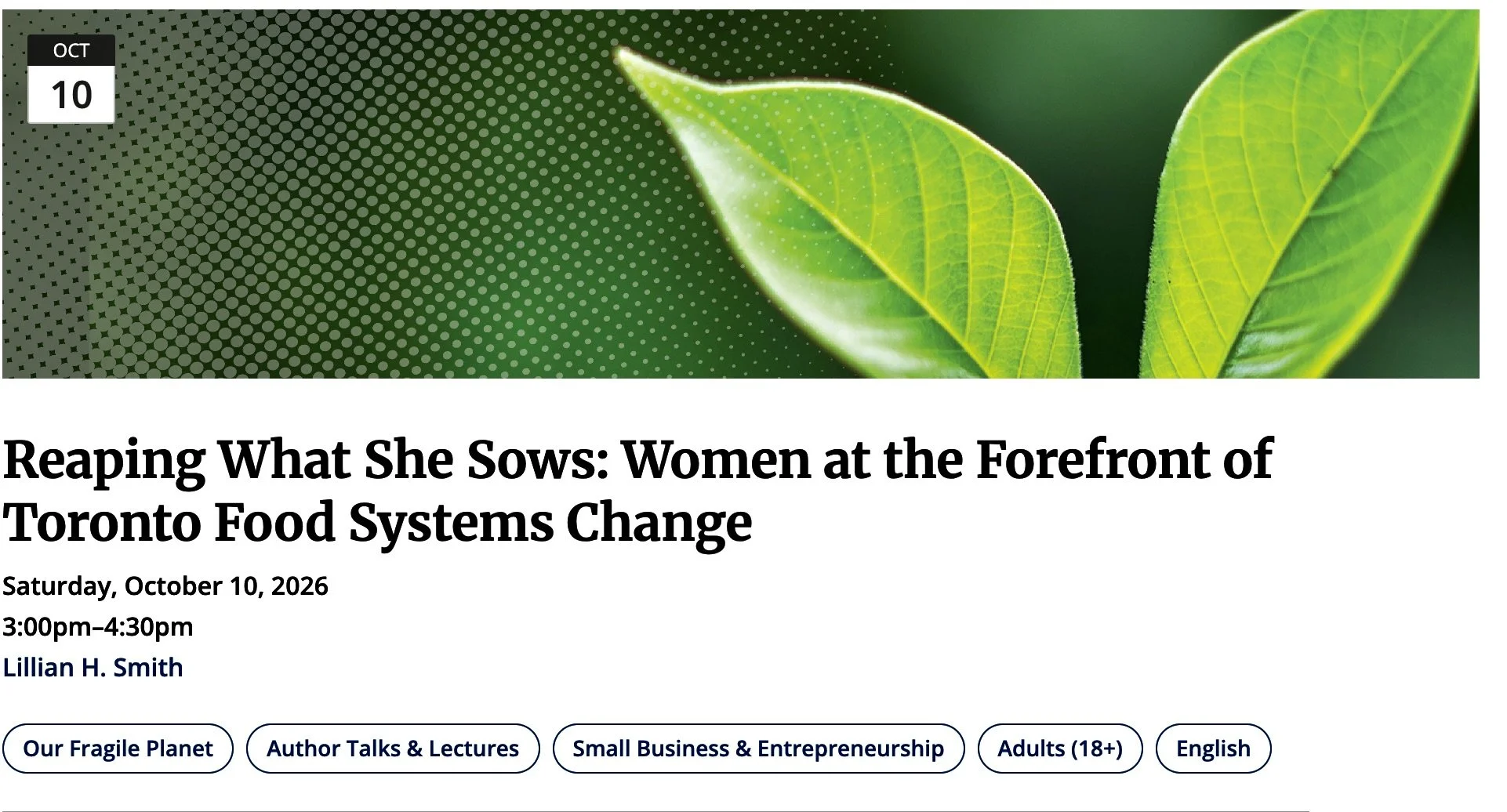 Reaping What She Sows: Women at the Forefront of Toronto Food Systems Change