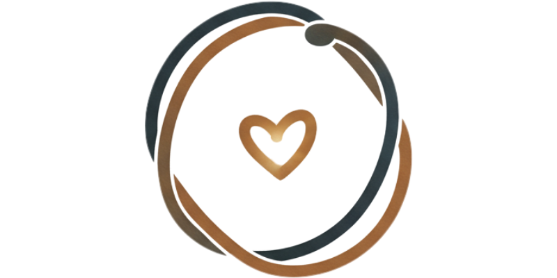 A 3D heart shape within a ring, with a smaller heart cutout inside, against a dark background.