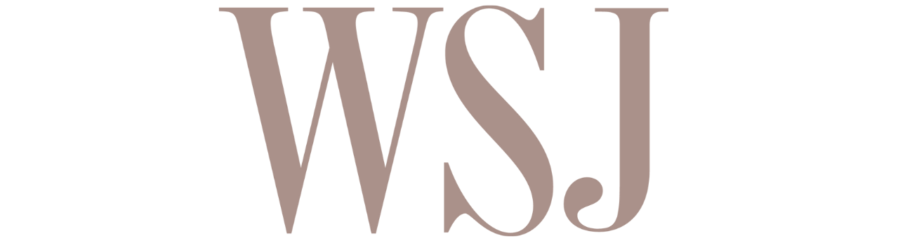 The WSJ logo with large stylized letters W, S, and J in beige on a transparent background.