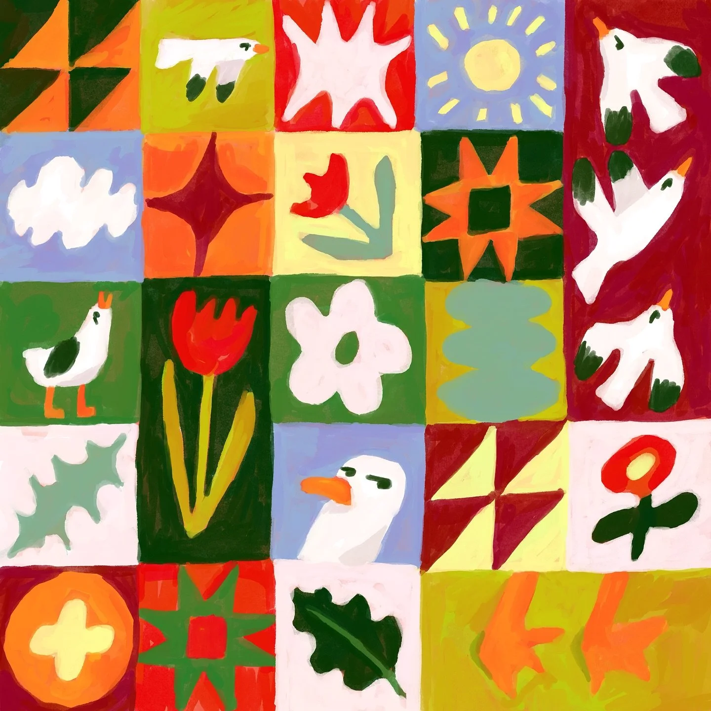 Two quilt drawings from Peachtober drawn in @procreate 🥰 Which one is your favorite? #quiltdrawing #quiltillustration #procreate