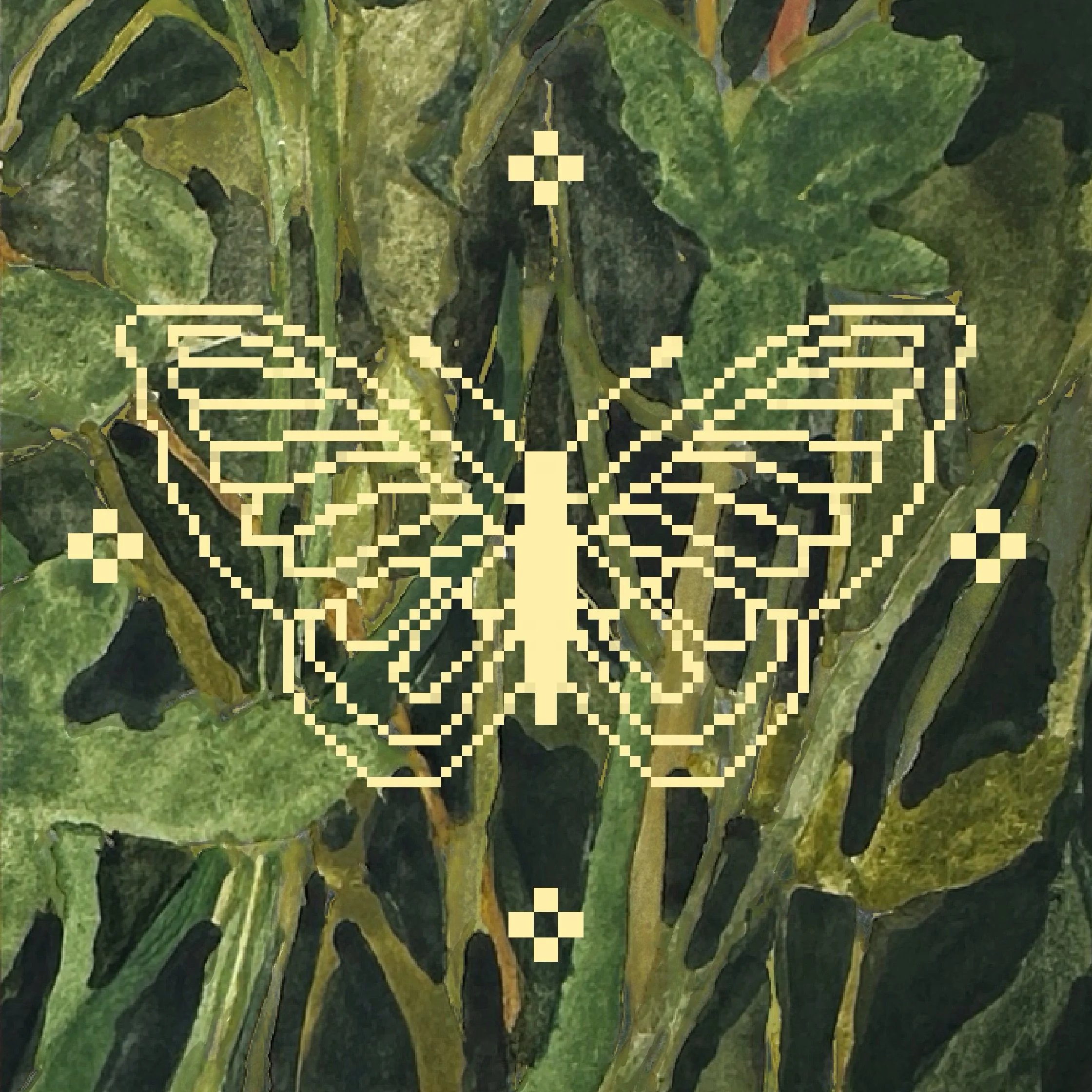 Overwhelmed with gratitude for all of your orders 🥹🫶 THANK YOU!

Here&rsquo;s a digital pixel butterfly on a traditional gouache background 🙃🥰

#pixelart #squareart