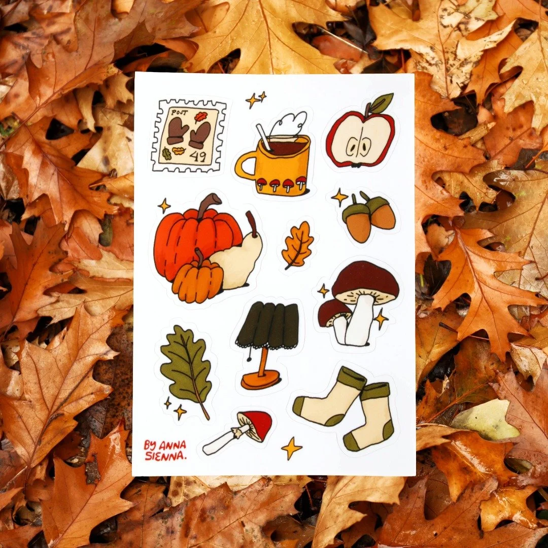 Cozy Autumn Vinyl Sticker Sheet