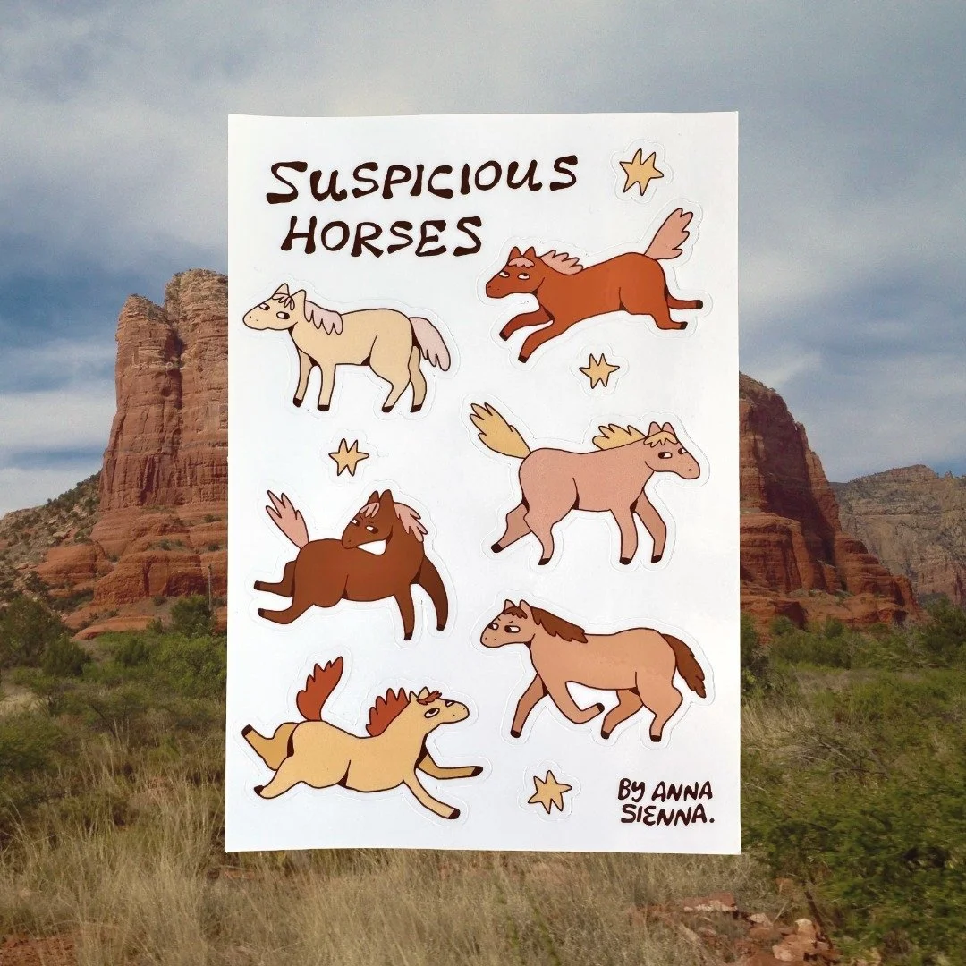 Suspicious Horses Sticker Sheet