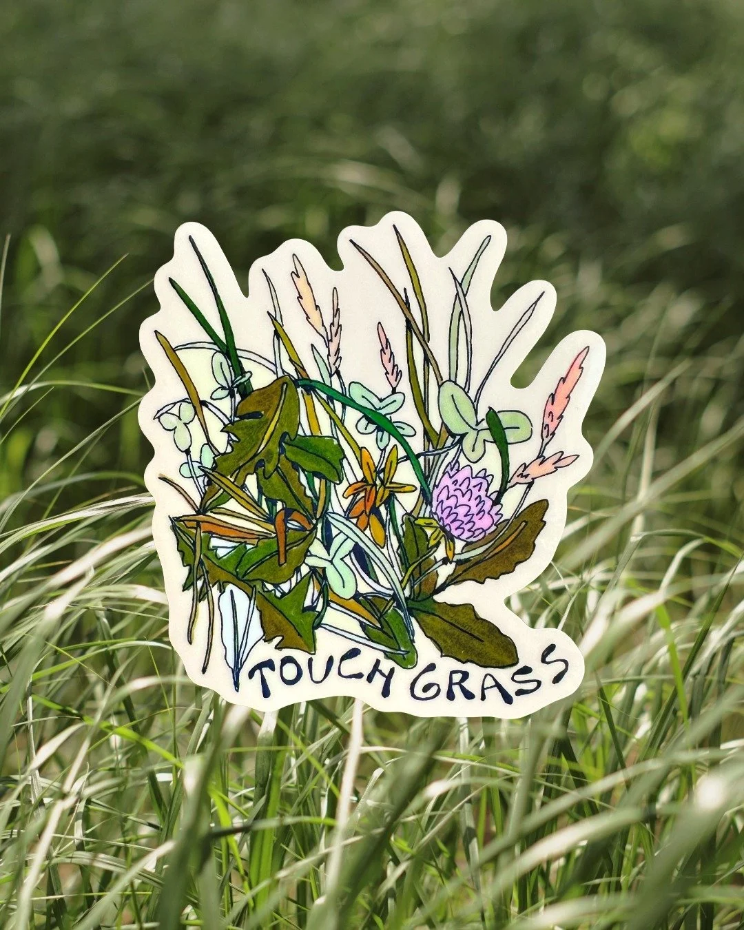Touch grass sticker