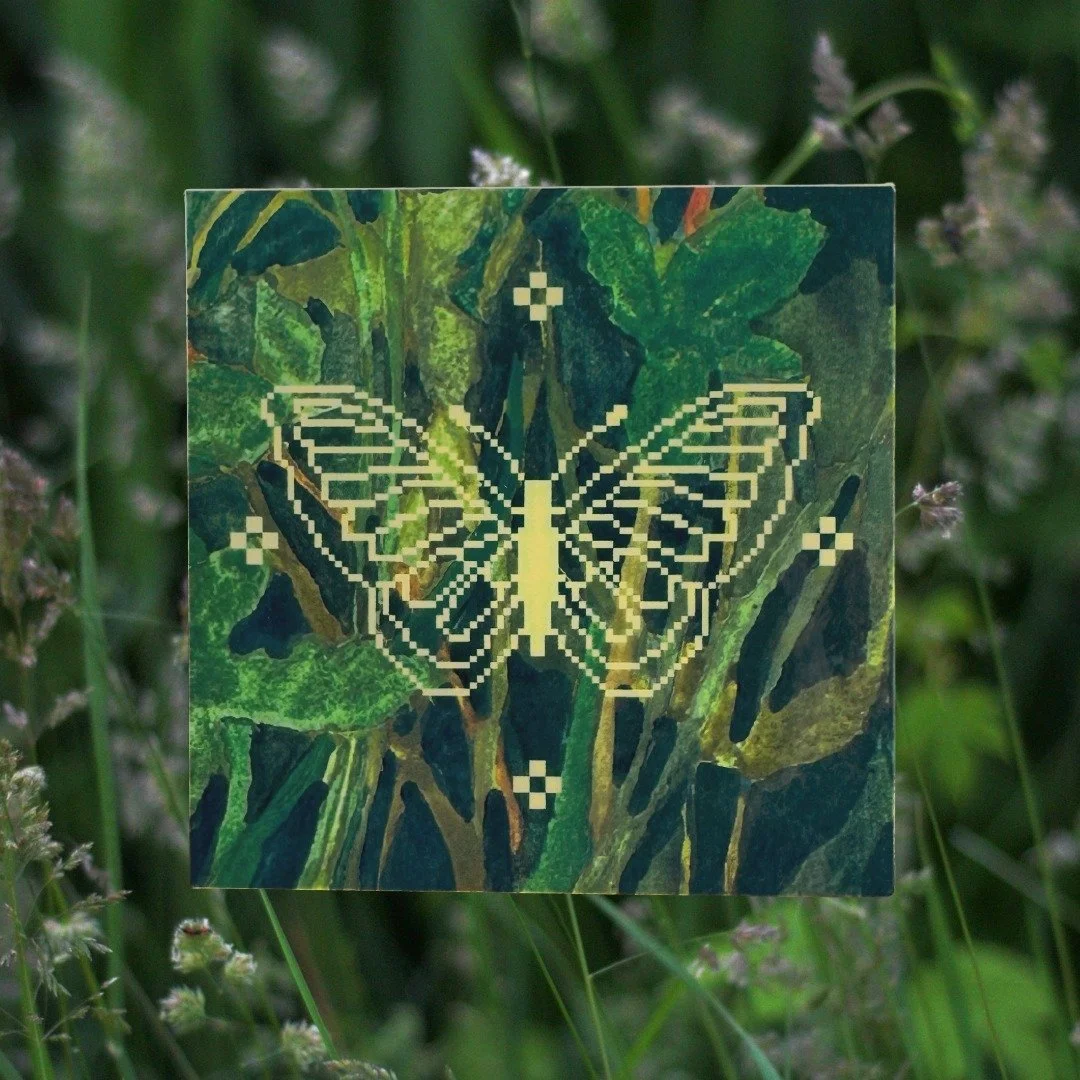 Pixel Butterfly Sticker