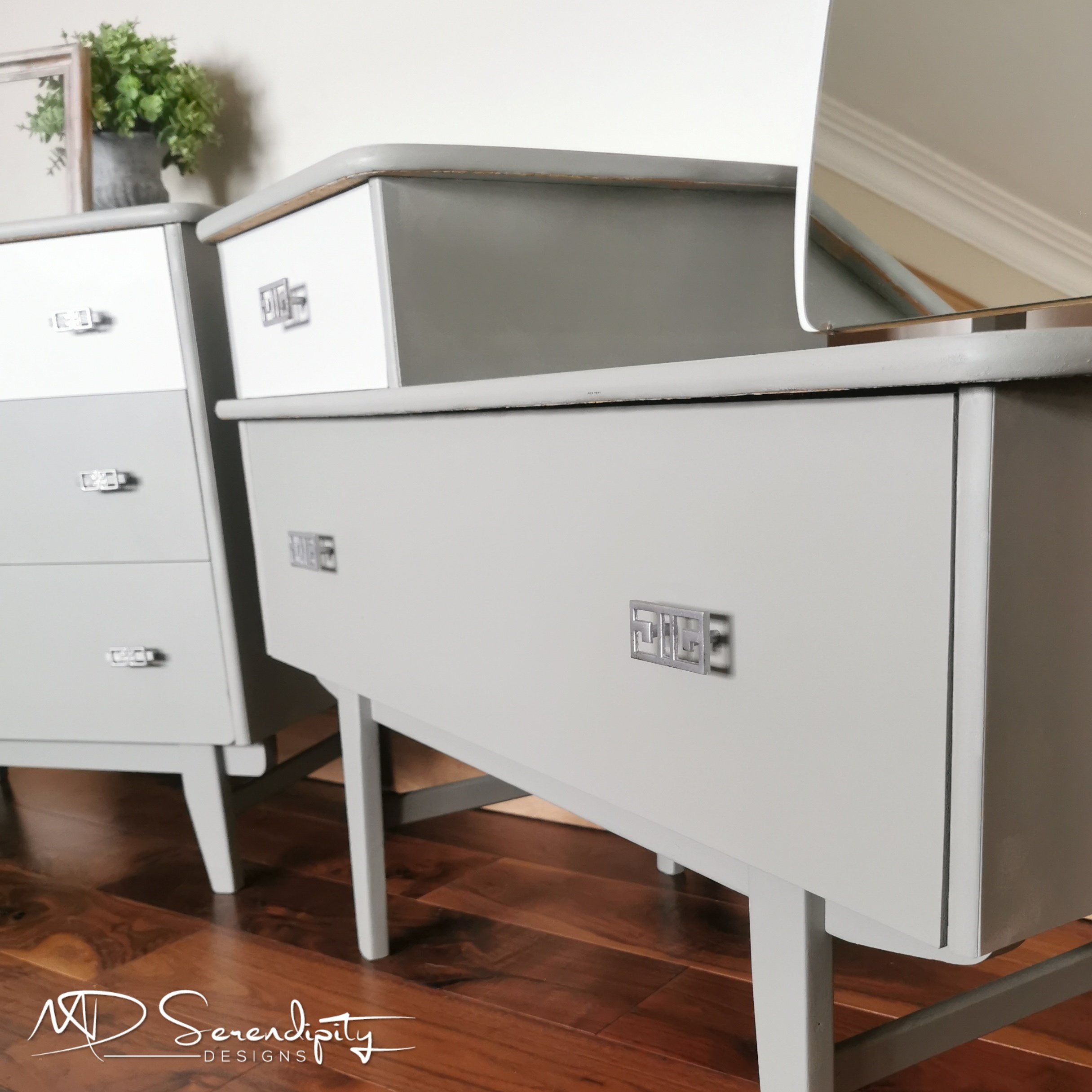 vintage sage and white bedroom set