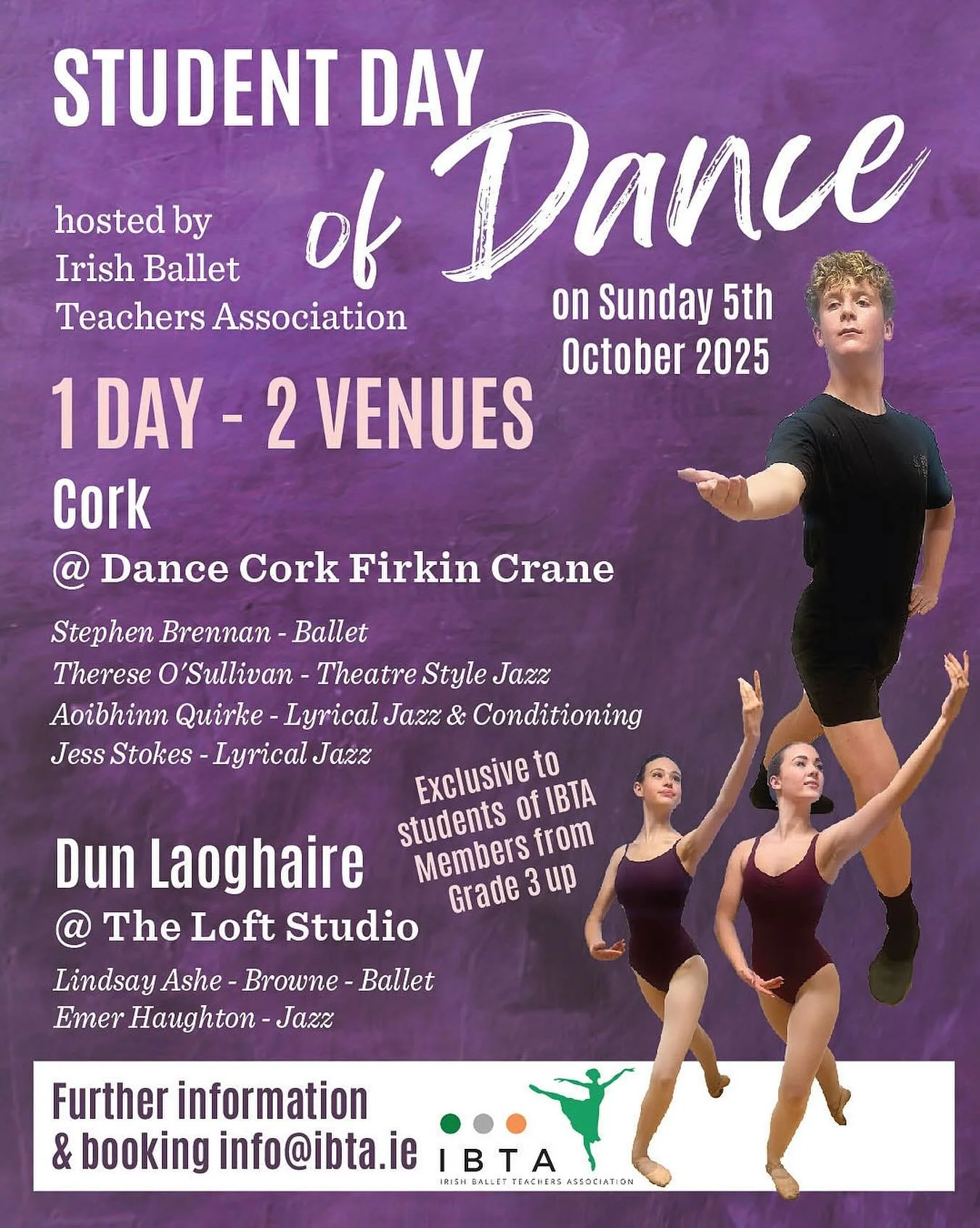 Please contact us if any students would like to take part in this very special day. Limited number of places per teacher, per group so it will sell out quickly.

Please note that students who have exam coaching on this day cannot take part. Thank you