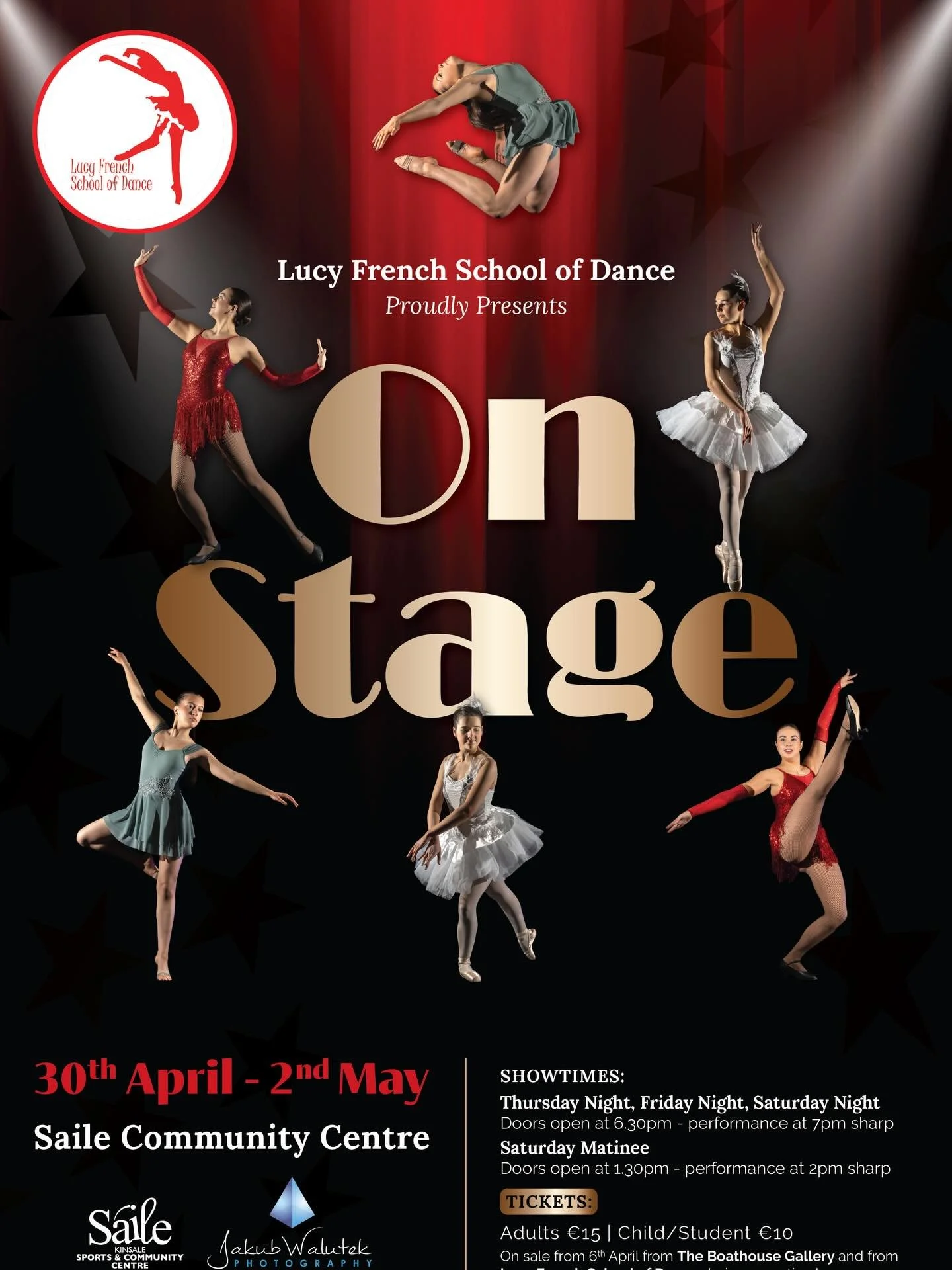 Happy Easter Holidays to all our students and their families. There are now no classes for 2 weeks until we start back on Monday 13th April. 

Tickets are on sale in the Boathouse Gallery and will be on sale again in the school after Easter. 

Please