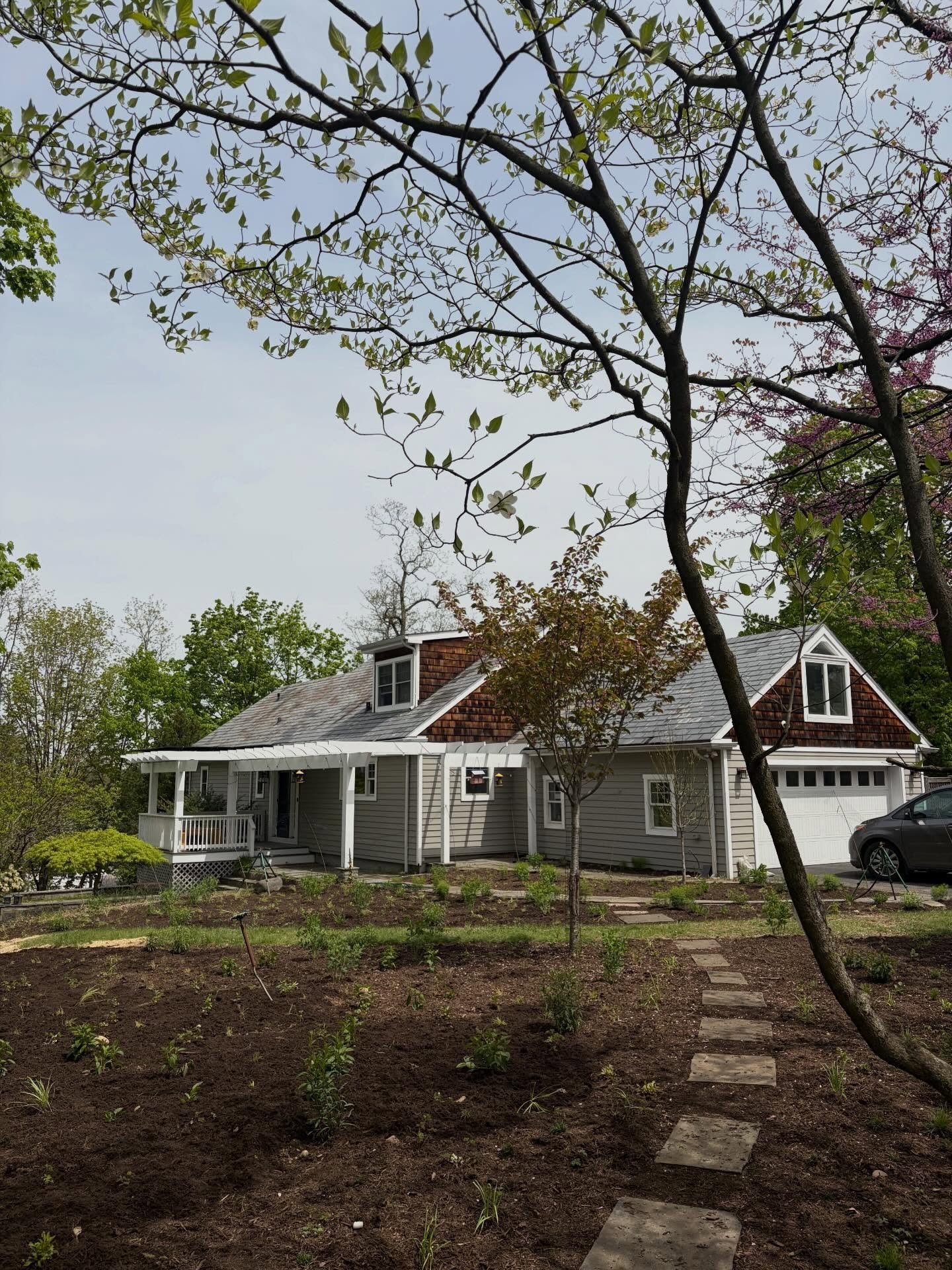 Phew!  Over the last two weeks, the Rosewater crew has been working with @seedheadgardens and @michaelcafiero_ on a big lawn-to-meadow transformation in Dobbs Ferry.  We removed the entire front lawn &mdash; more than 6,500 square feet &mdash; to mak