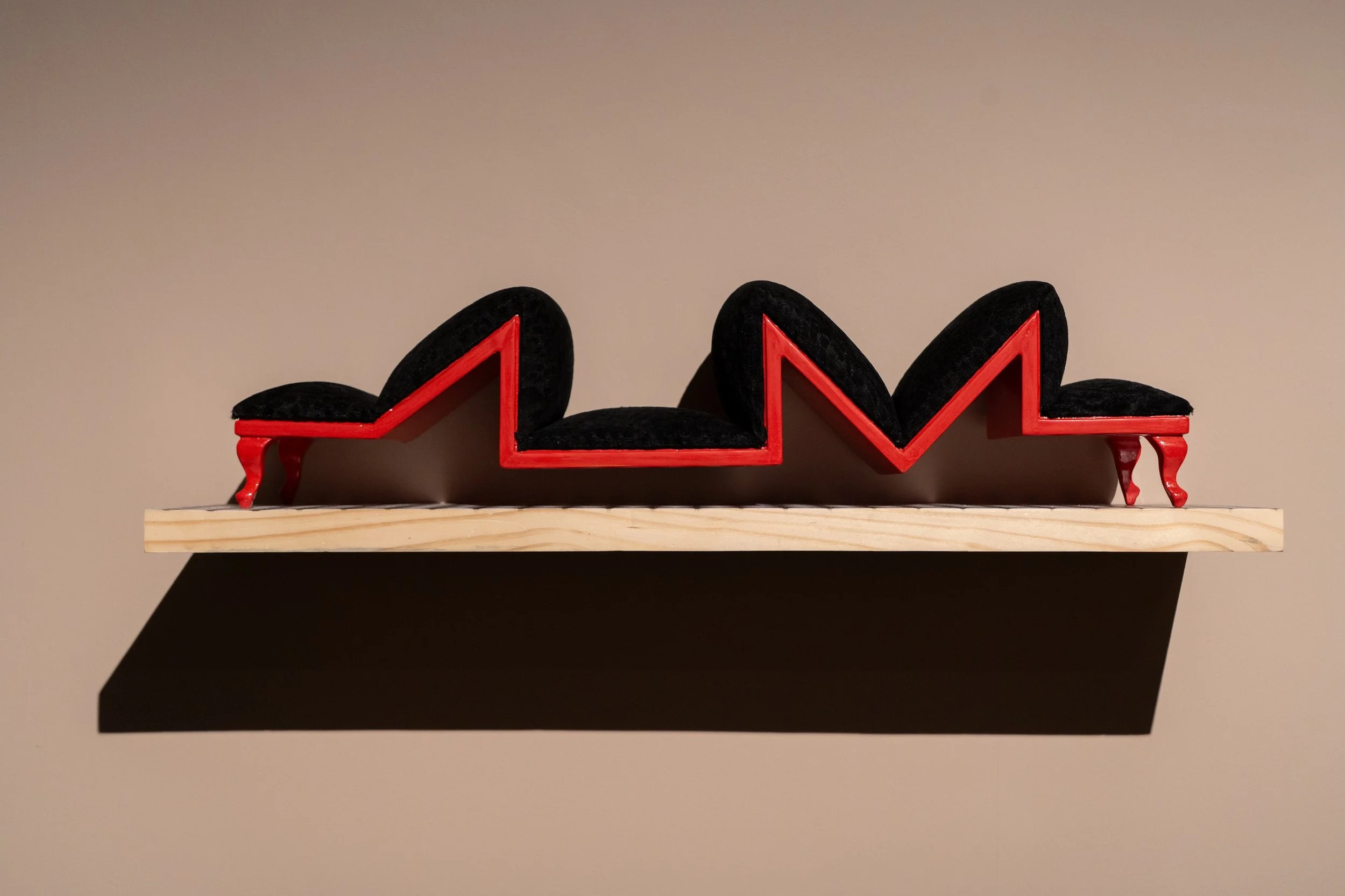 Fragmented | Fabric & Wood | 9 x 30 in | 2026 