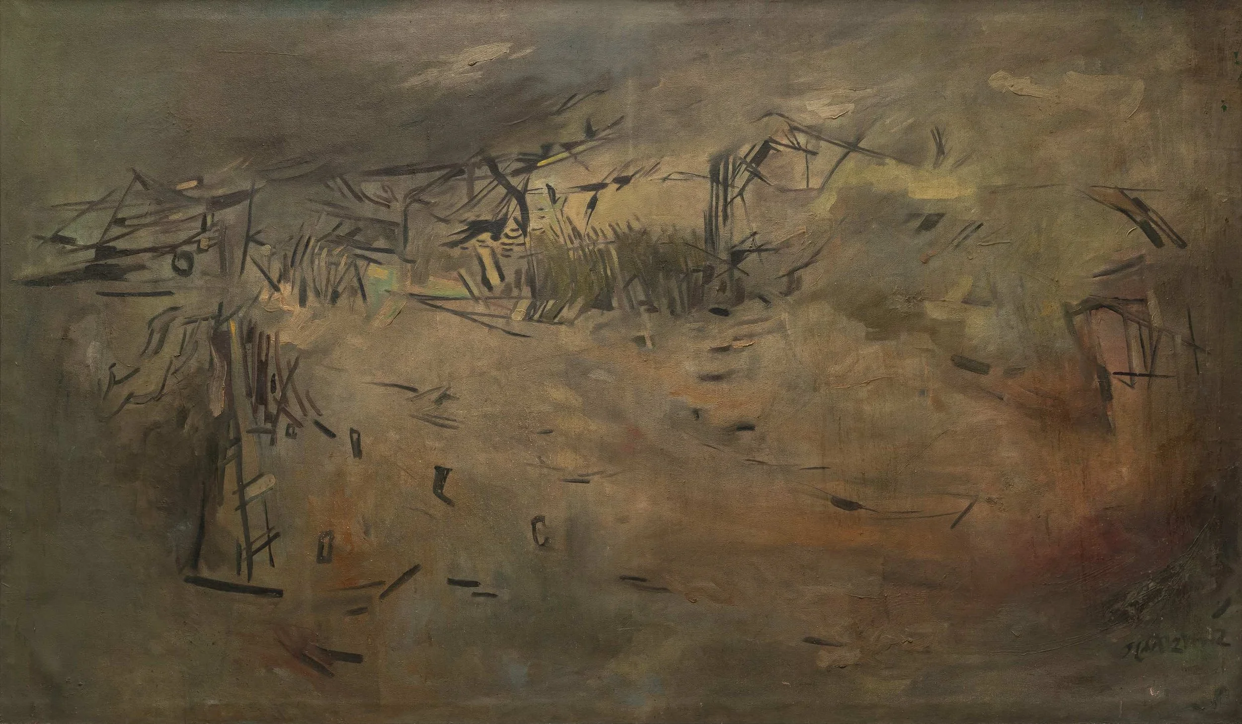 Ganesh Haloi | Untitled | Oil on canvas | 30.75 x 52.5 in