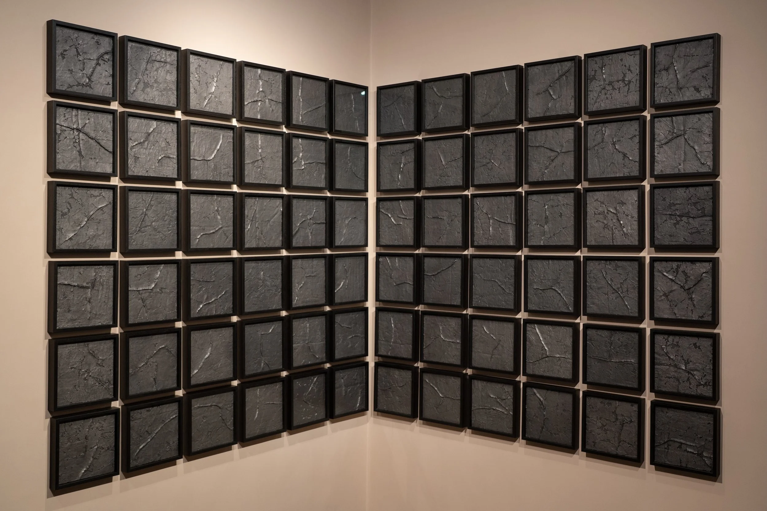 The River (Set of 72) | Graphite on Fabric | 9 x 9 in (each) | 2026 