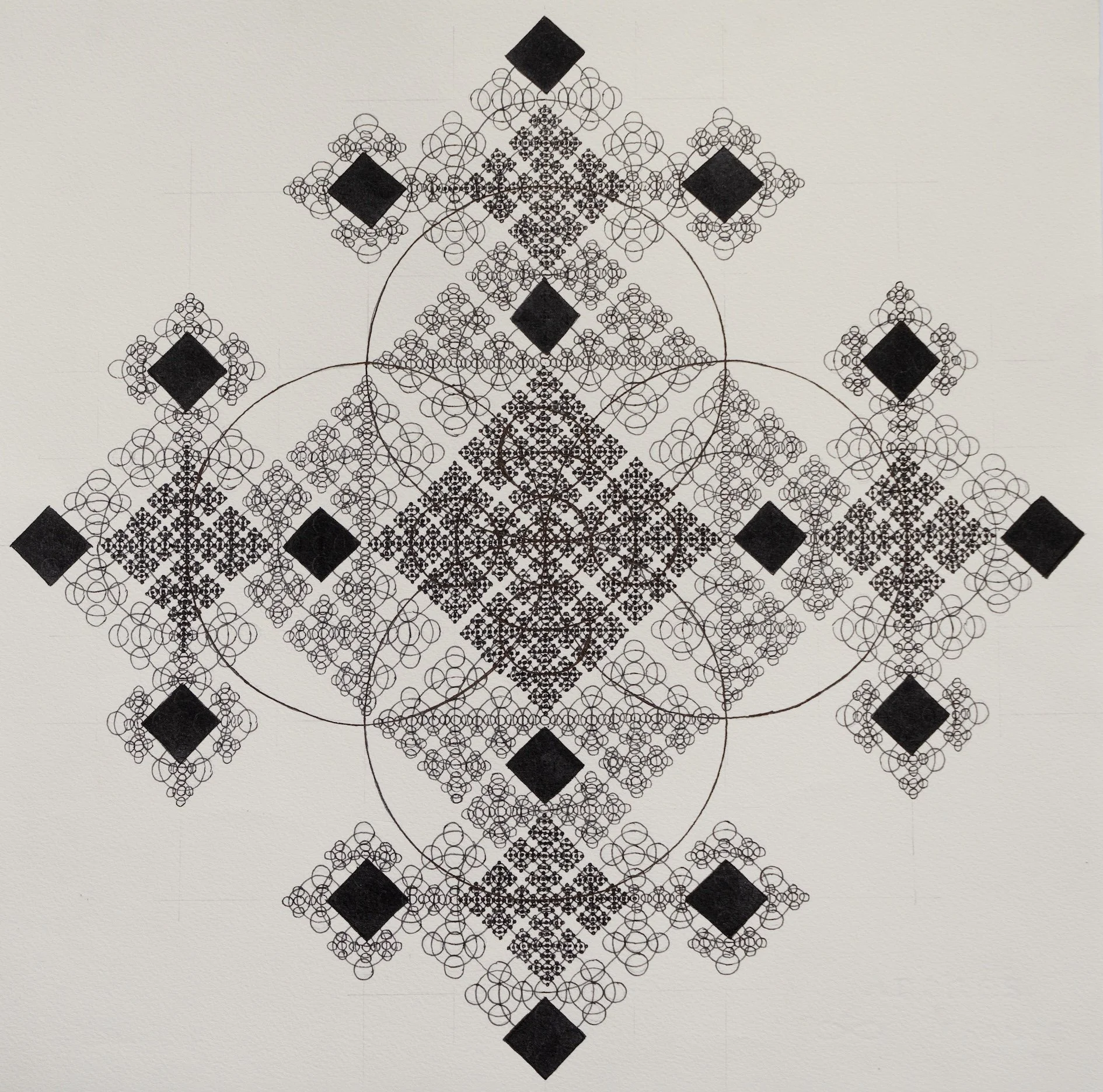 Gate within a Gate-5- Fractal Study | Pen & Ink on paper | 14.5 x 14.5 in | 2025
