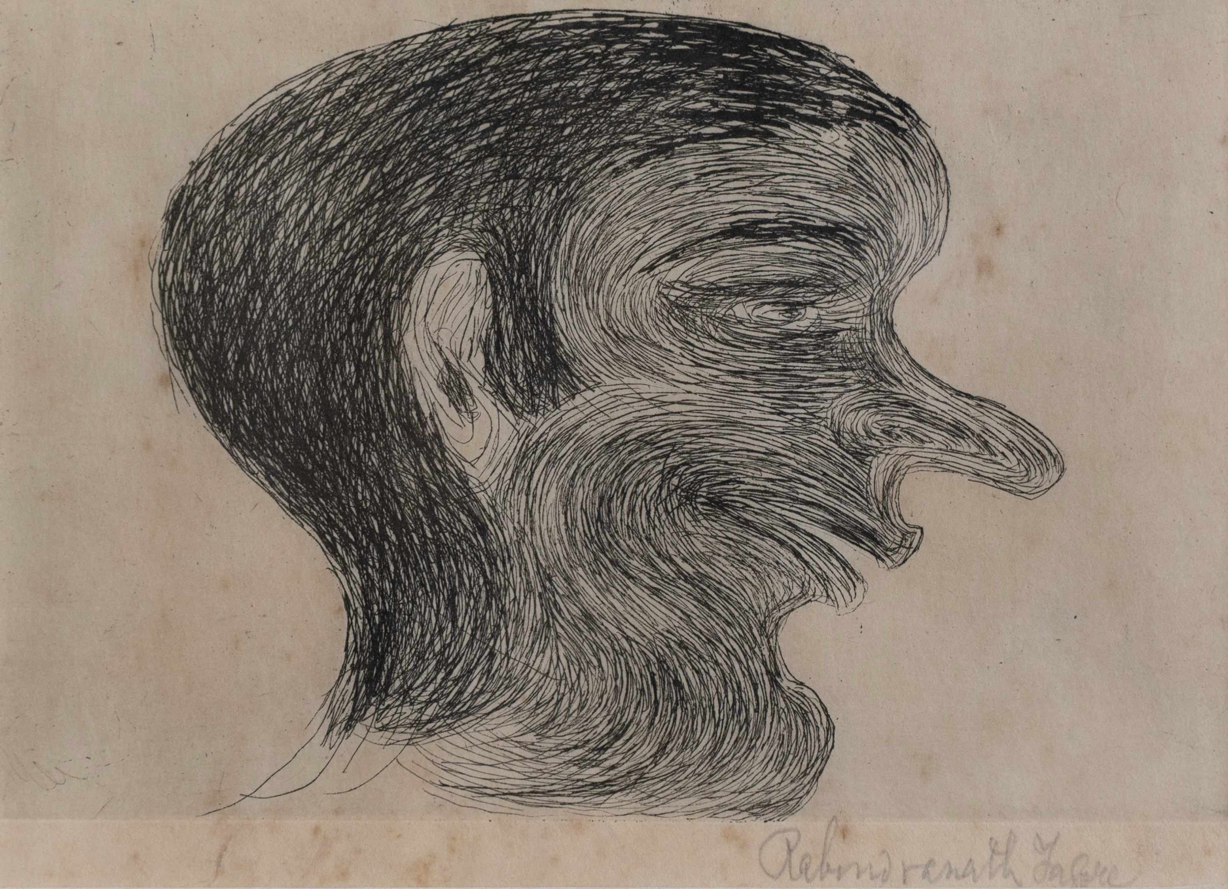 Rabindranath Tagore | Etching print | 4.5 x 7 inch