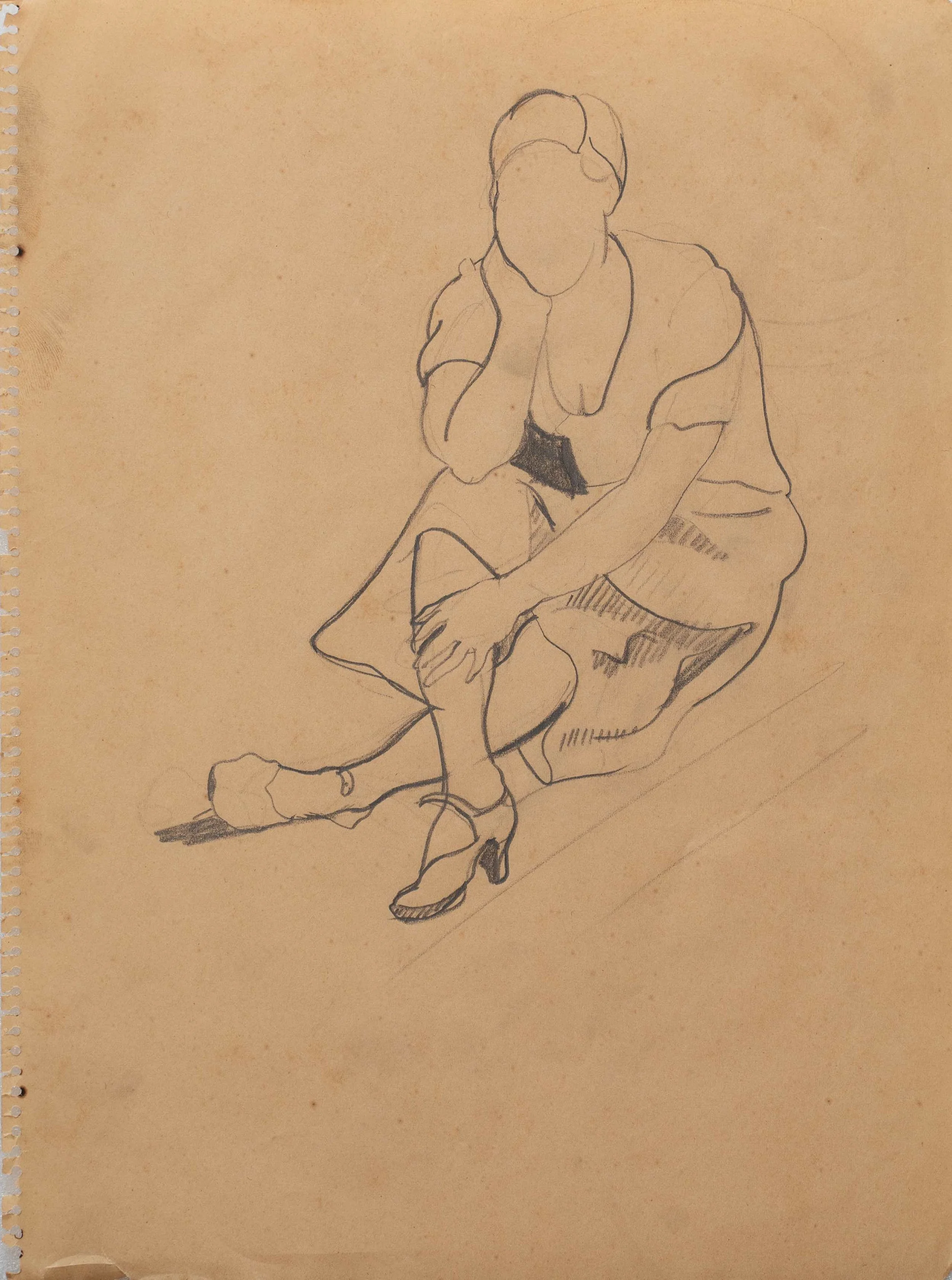 Amrita Sher-Gil | Untitled 5 | Graphite on paper	12.5 X 9.3 inches | 1930s