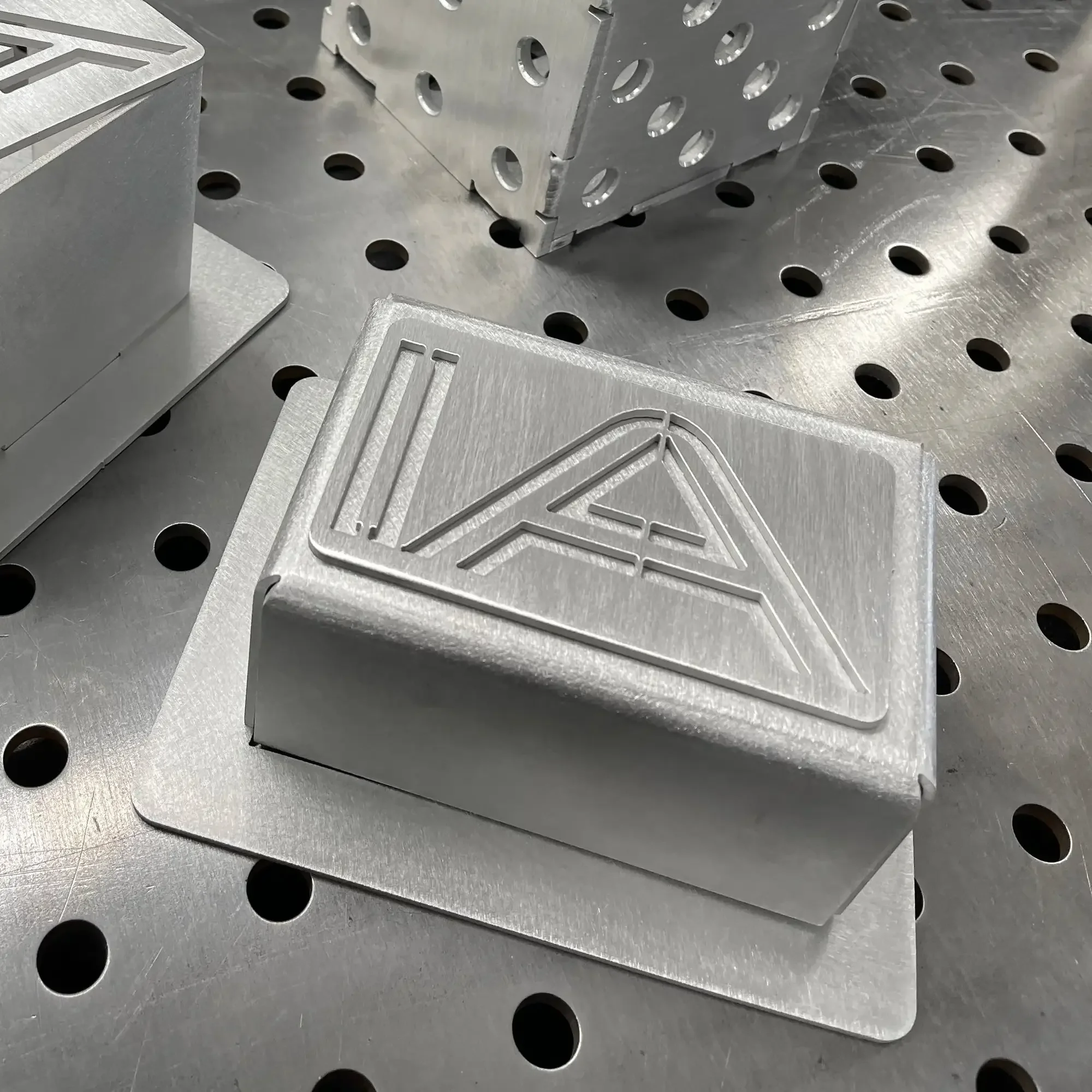 Multiple assembled aluminium TIG “Box It Up” kits — IA-FAB TIG training boxes prepared for welding practice