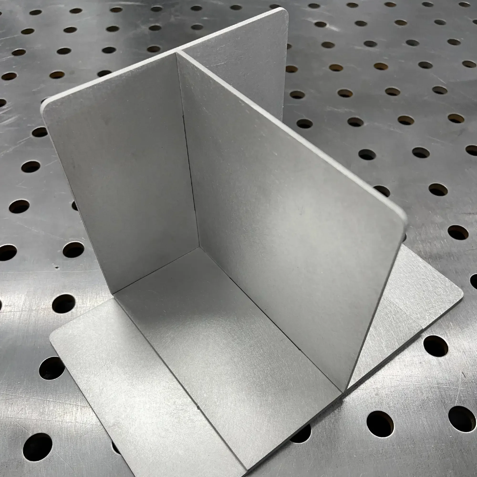 Unassembled Aluminium TIG Practice KIT-1 “The Professor” — laser-cut 5052-H32 panels ready for TIG practice