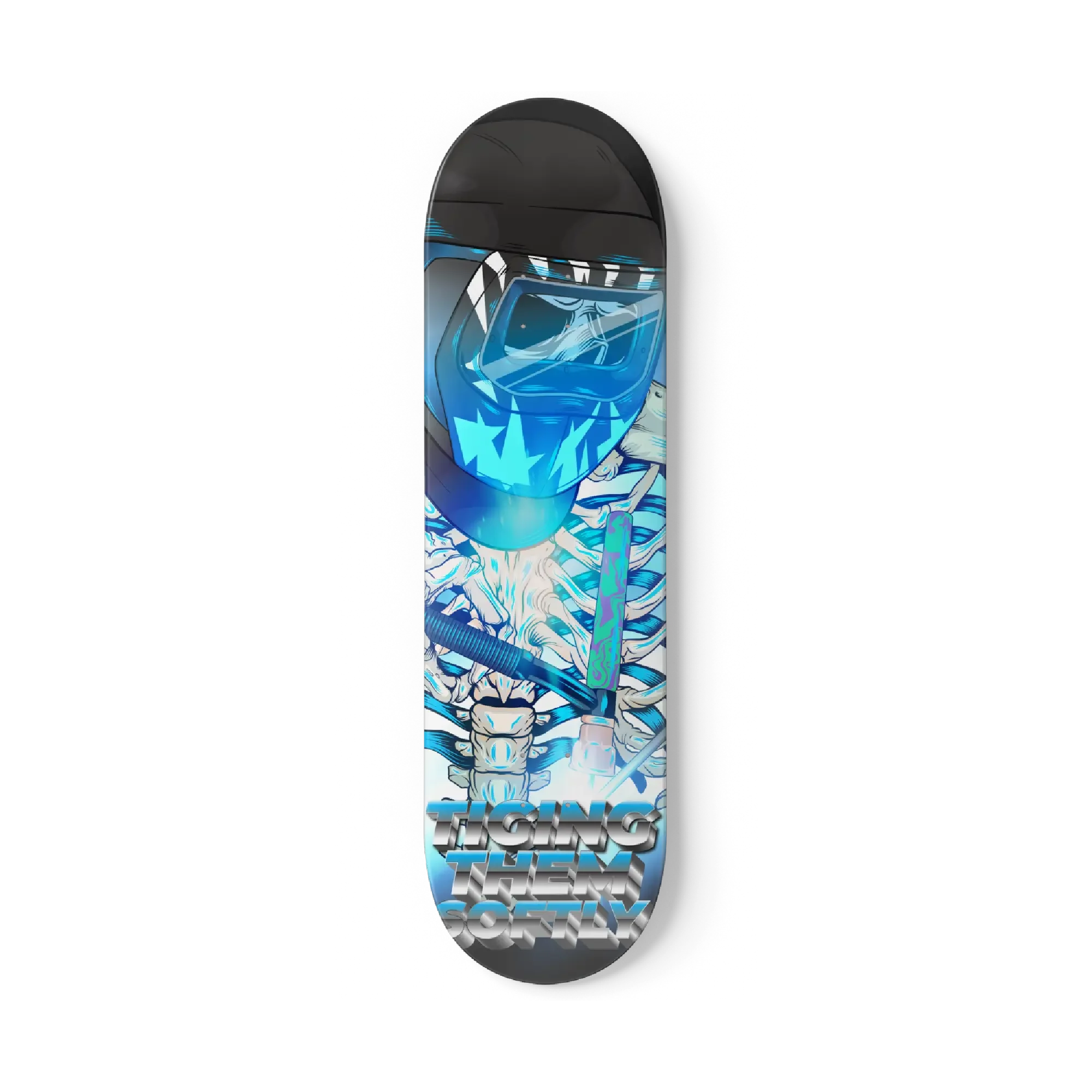 Tiging Them Softly Skelly Welder Skateboard Deck
