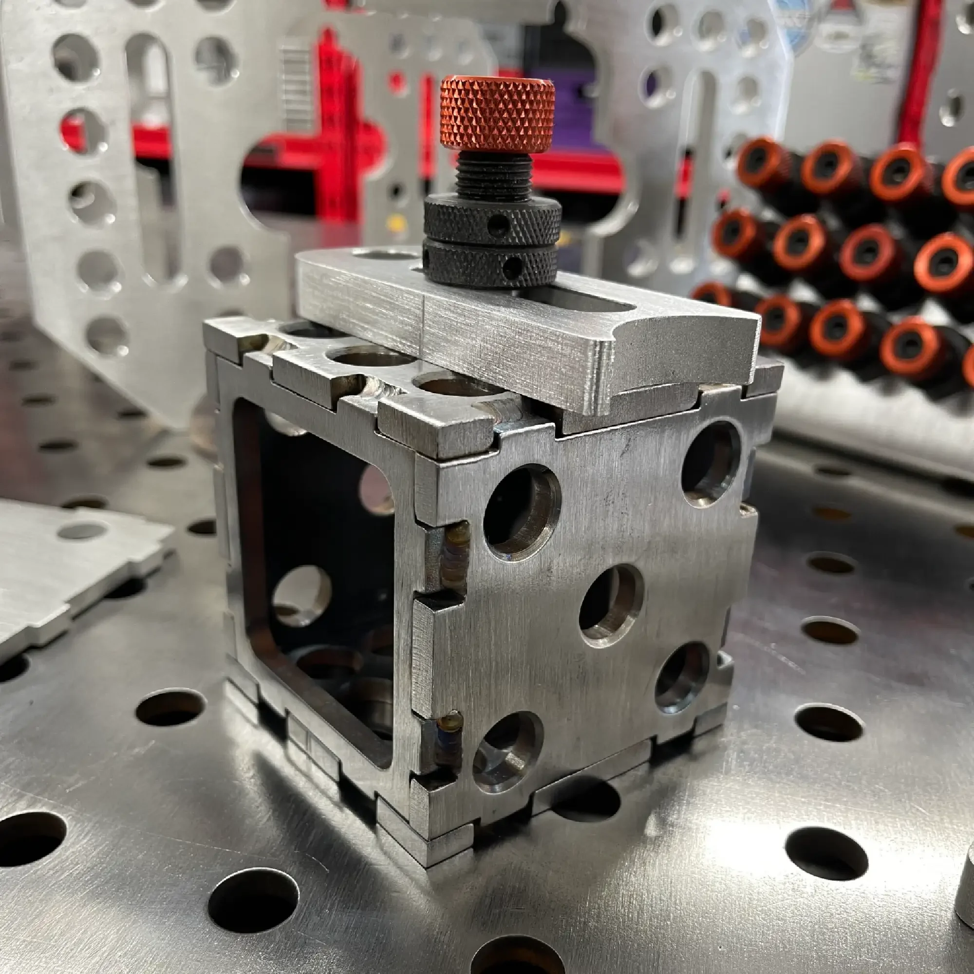 Steel Mini Fixture Cube Brushed Finish