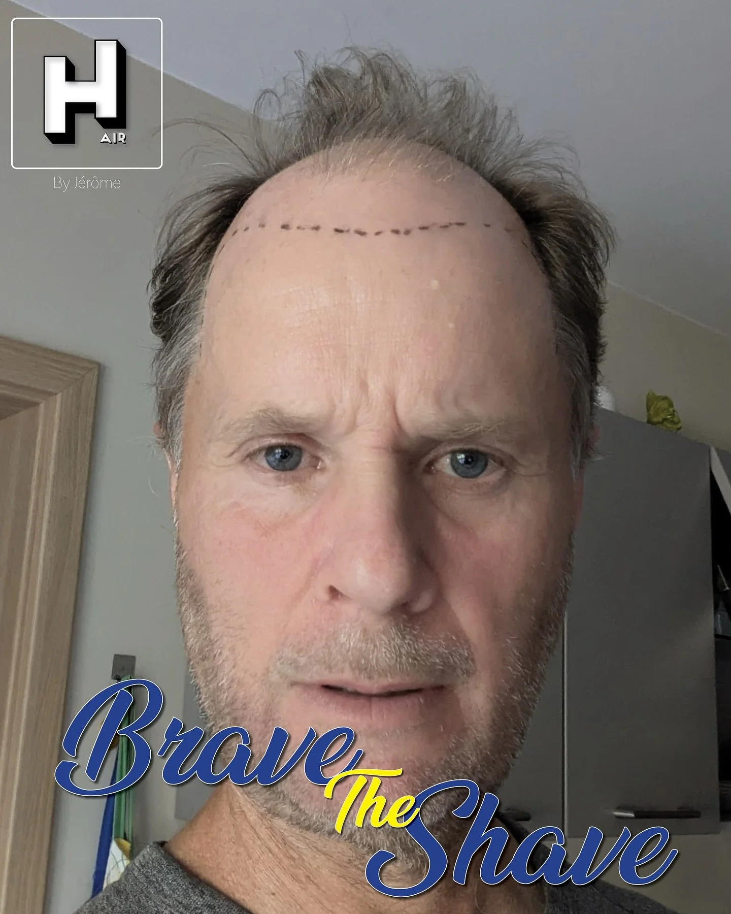 Brave the Shave ! ⚔️💪🏻

Pour la petite histoire, ce client est venu en consultation et avait peur de se raser, car il pensait &laquo;&nbsp;ne pas avoir une t&ecirc;te &agrave; &ecirc;tre ras&eacute;&nbsp;&raquo;.
Apr&egrave;s lui avoir dessin&eacut