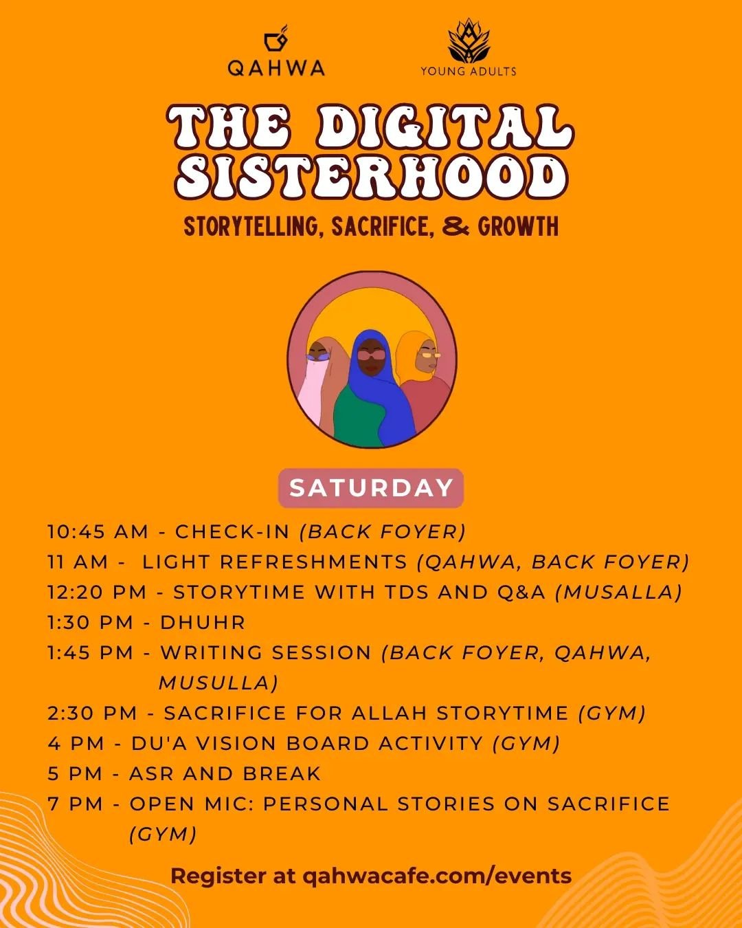 The schedule for tomorrow's Digital Sisterhood event!  Tickets are still available, link in the bio!!!