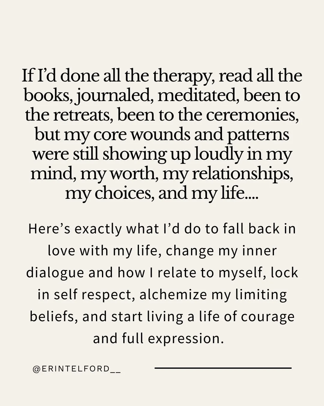What can healing really look like??
How about feeling FREE, in love with who you are, bold, courageous, self approved, and deeply trusting in who you are, what you feel, what you think and know.

11 years ago, I thought I&rsquo;d tried it all but I h