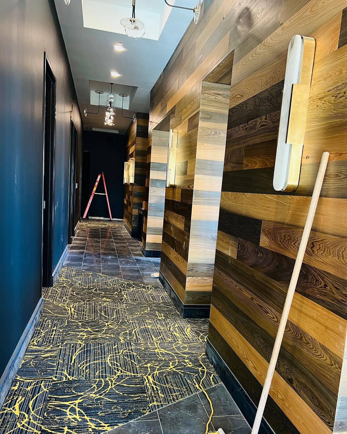 Sinker Cypress wood paneling looking great! Looking forward to seeing this project completed very soon! @woodcoltd @visualcomfort @kellywearstler @stanneberger