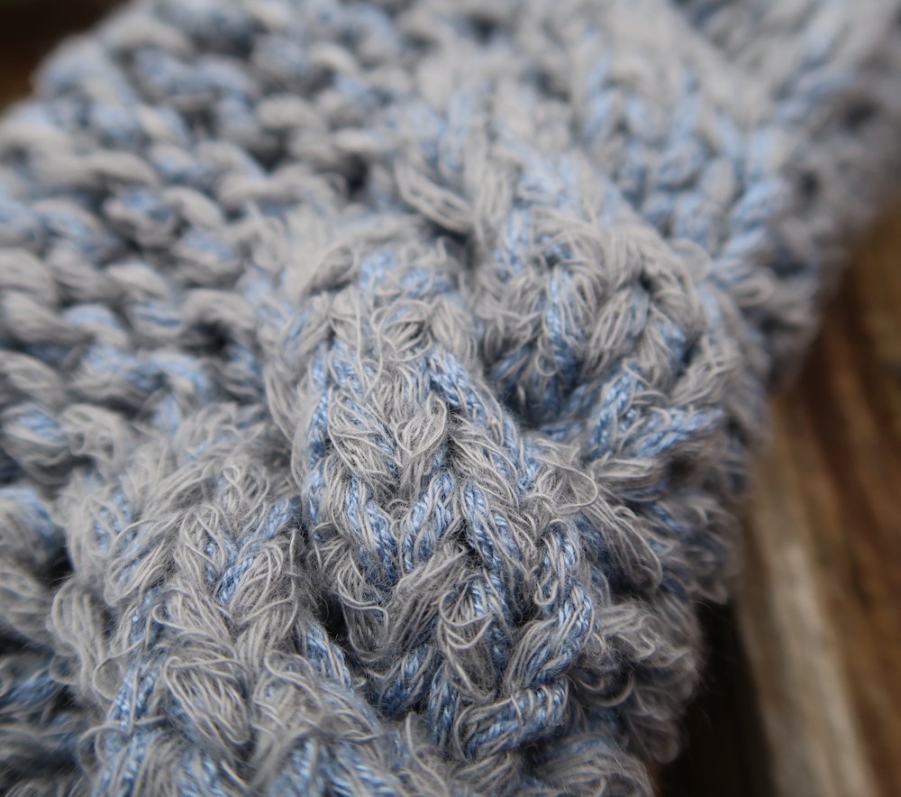 Denim yarn close up cable knit.JPG