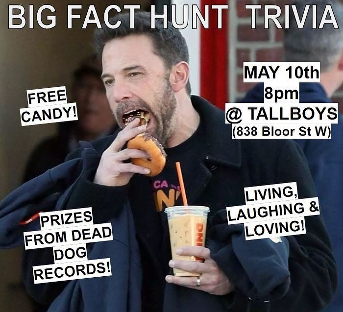May Day, Mother&rsquo;s day, Met Gala&hellip;Other people, places, and things that start with M&hellip;May is providing us with plenty to quiz about!!! Join Big Fact Hunt Trivia on Weds. May 10th at Tallboys to yell at Jenna and Kyle as they make you