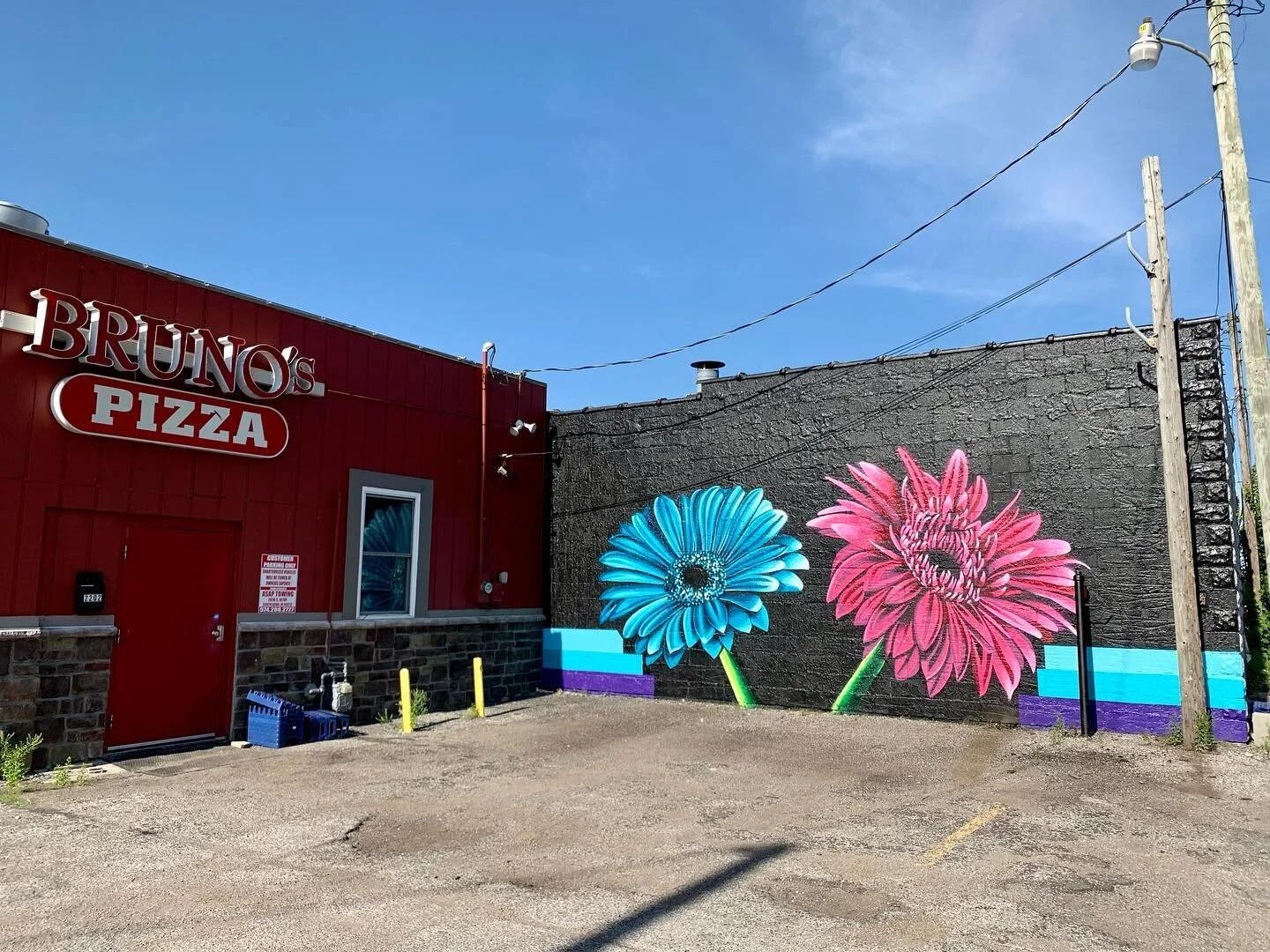 💐Final shots 💐 

This summer has turned into an accidental floral mural tour &amp; I couldn&rsquo;t be happier about it. I want to continue to practice these pieces &amp; down the road incorporate them into my portrait &amp; geometric murals. 

Thi
