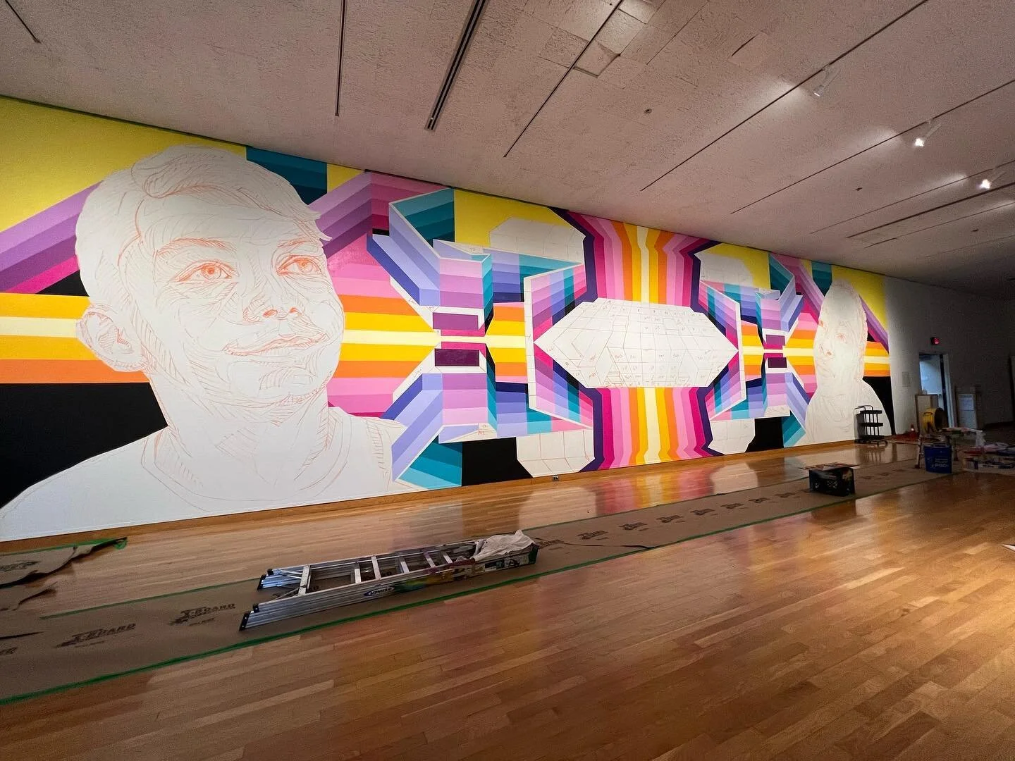 This is already becoming my favorite project to date. I can&rsquo;t thank the @southbendart enough for this opportunity &amp; the creative freedom. 

#workinprogress #museum #mural #innovation #exhibit #southbend #art