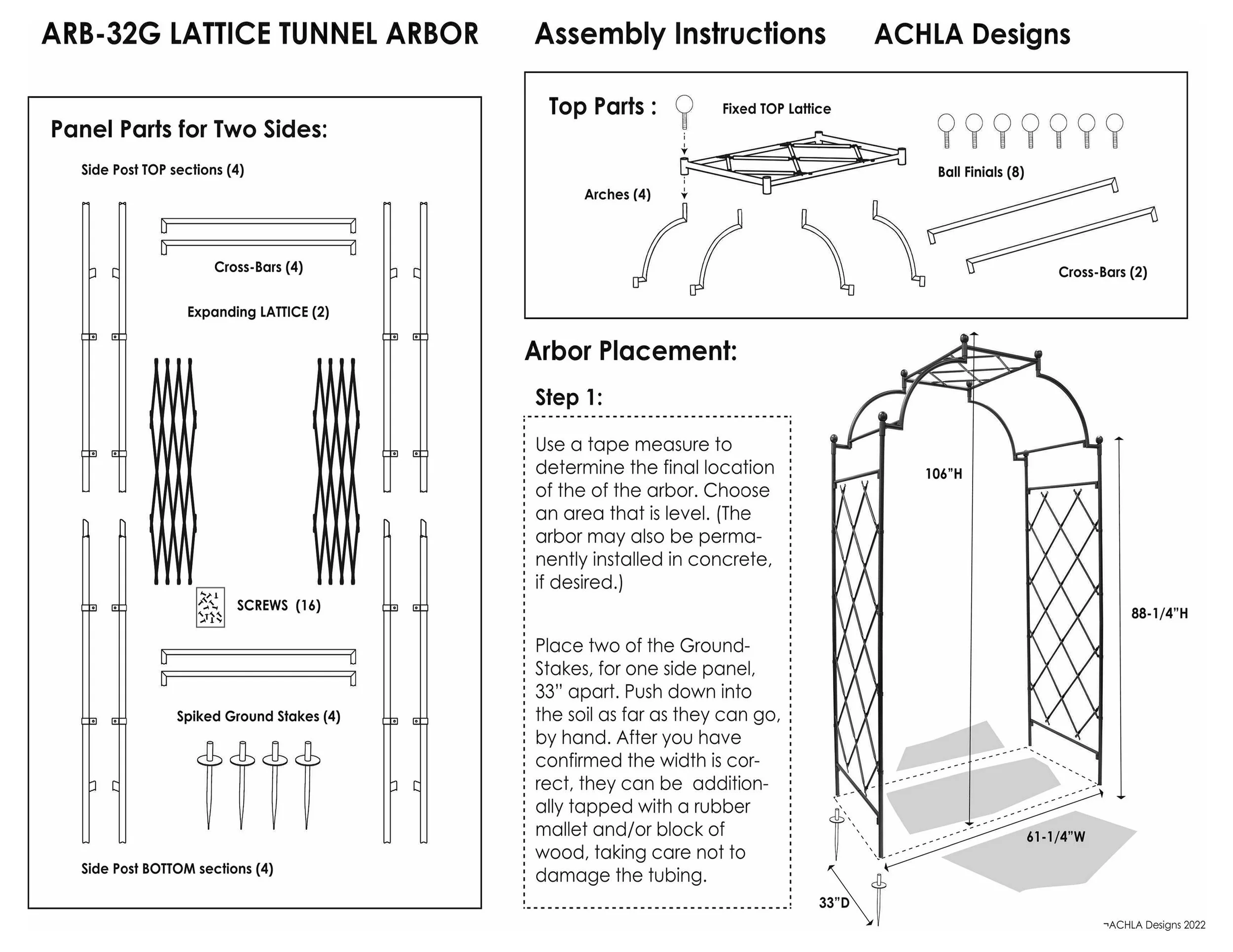 ARB-32G Lattice Tunnel Arbor