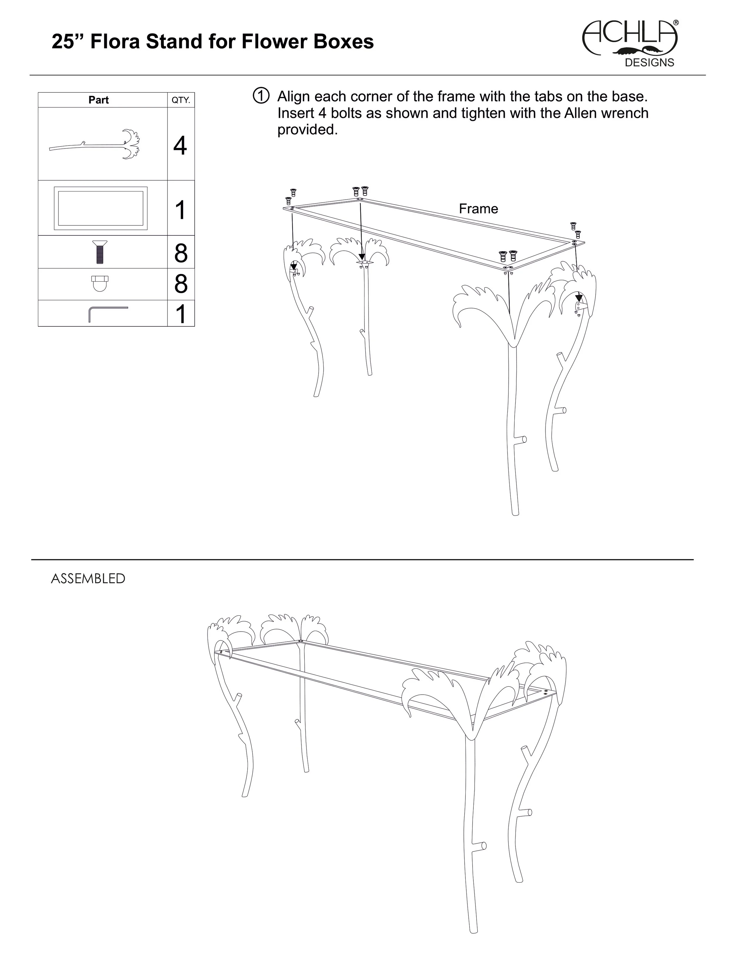 25" Flora Flower Box Stands