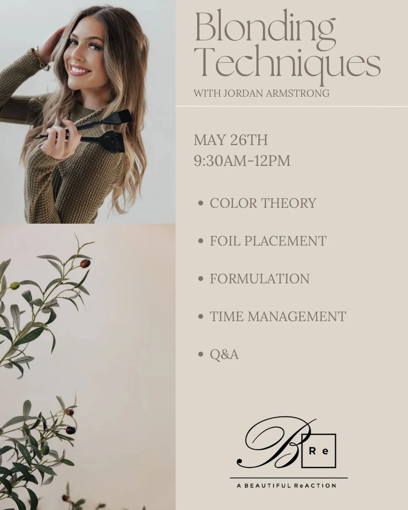 Blonding Techniques with @jordan.beautifulreaction at Oliver Finley Academy ✨

We promise you will leave this class with fresh techniques and confidence behind the chair! 

Make your calendars 🫶🏻