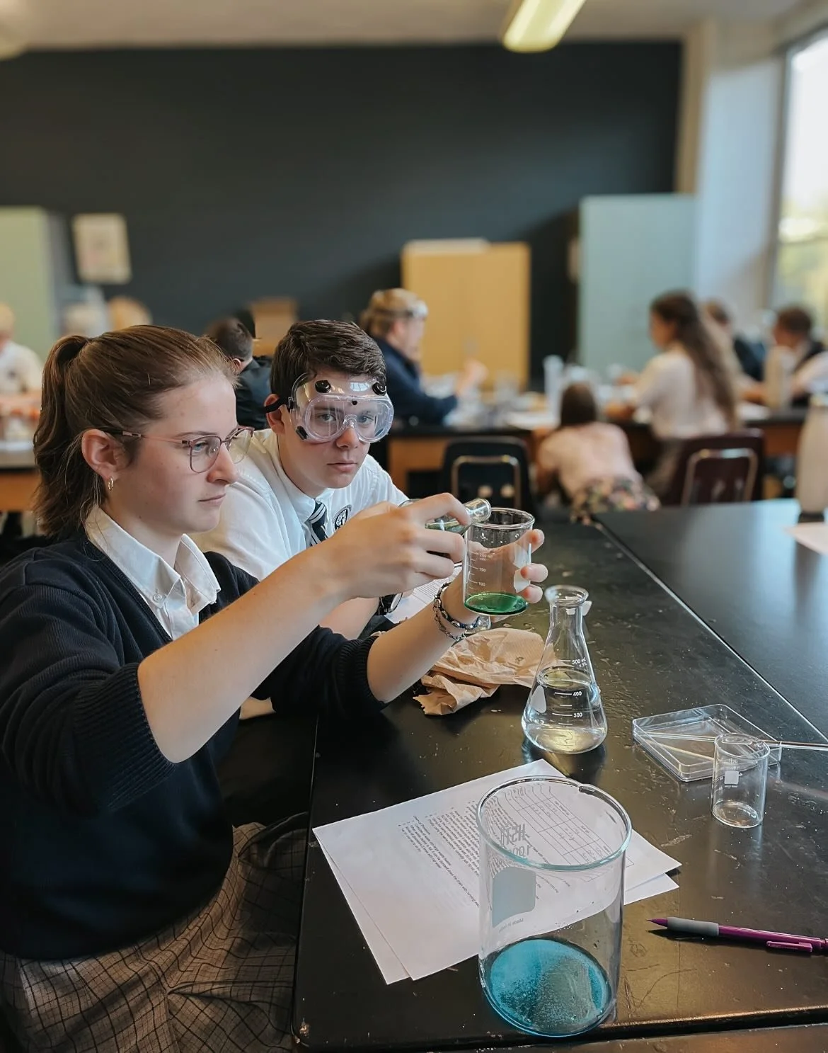 &ldquo;Intuition is the source of scientific knowledge&rdquo;-Aristotle

Our upperclassmen entered a state of deep concentration as they worked together to create a vibrant spectrum of colors in their chemistry lab.🧪👨&zwj;🔬👩&zwj;🔬
#chestertonsch