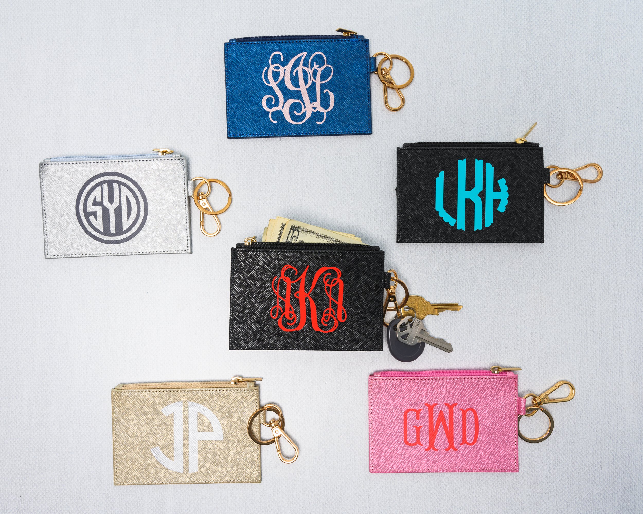 Foil Embossed Monogrammed Keychain Wallet Card Holder — Southern Y'all  Supplies