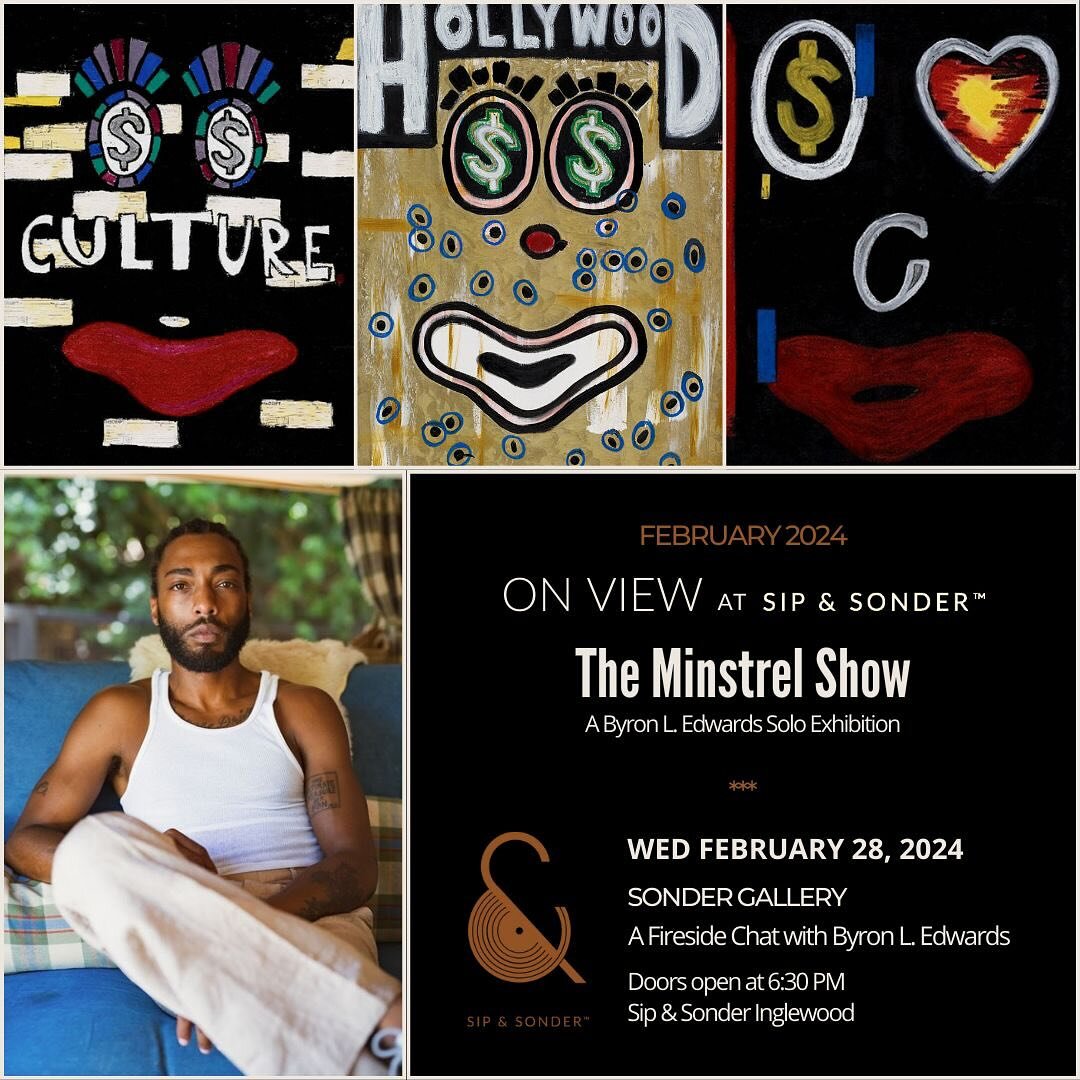 🖼️ #SonderGallery presents &ldquo;THE MINSTREL SHOW&rdquo; by artist Byron L. Edwards @byron.linnell, currently on view @SipandSonder Inglewood for the month of February! ✨ Swing by the Inglewood coffeehouse today to check it out!
:
Join us Wed. 2/2