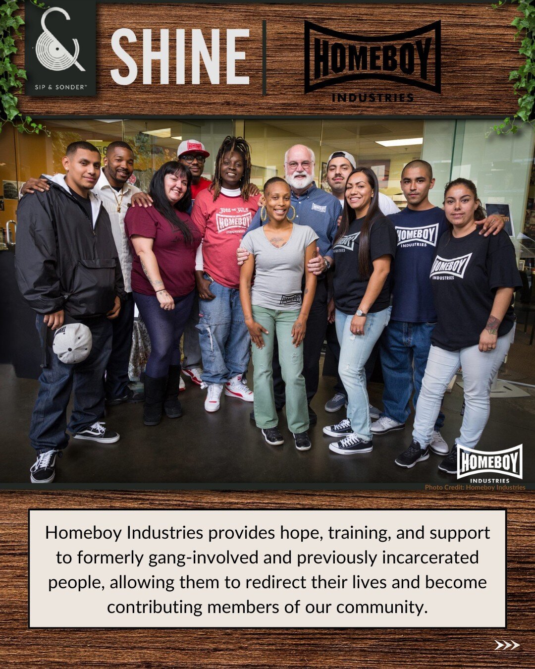 ⭐️ SHINE: Spotlight on @HomeboyIndustries! @SipandSonder proudly partners with @HomeboyIndustries to provide the community with delicious baked goods! 🥐 Homeboy Industries provides hope, training, and support to formerly gang-involved and previously