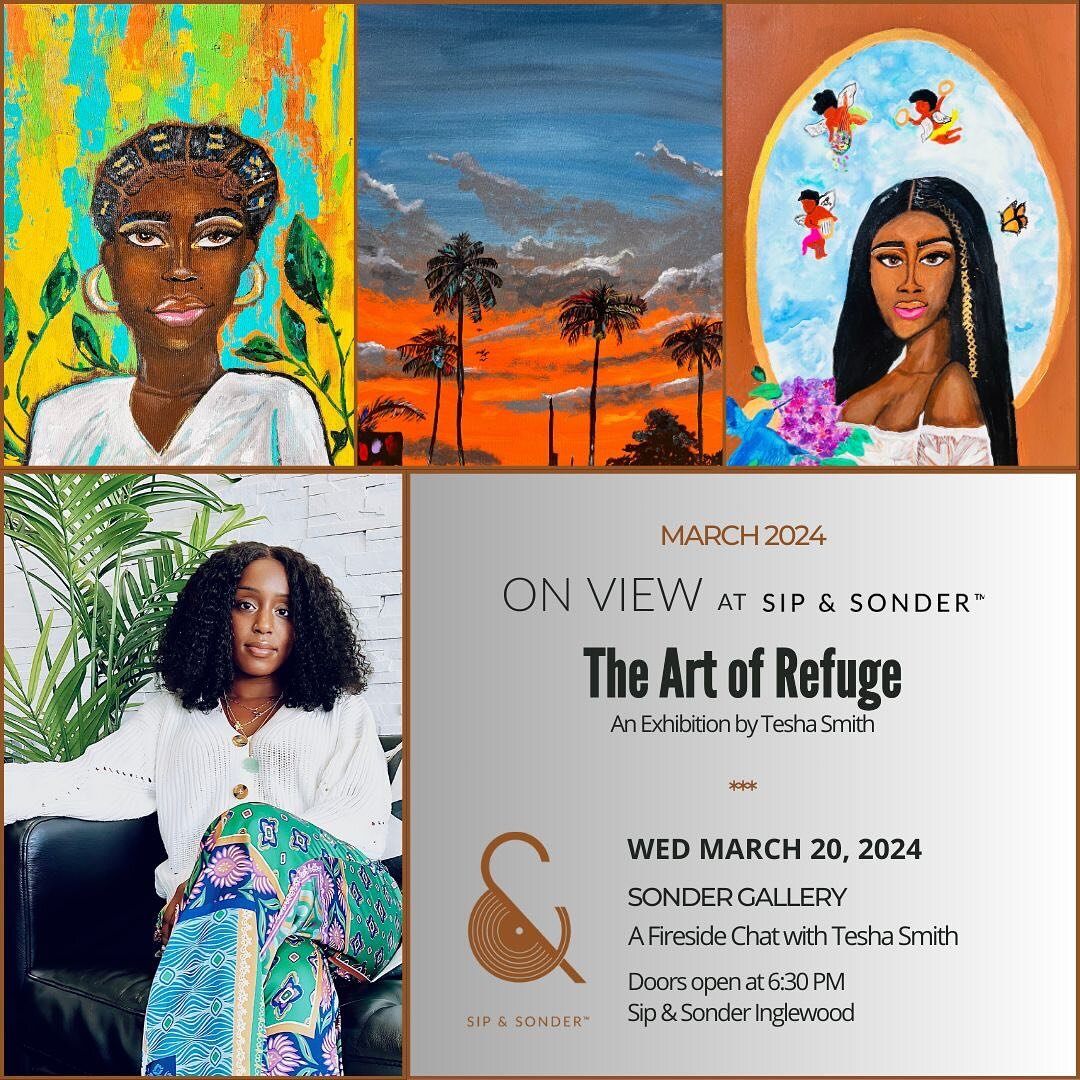 🖼️ #SonderGallery presents &ldquo;THE ART OF REFUGE&rdquo; by artist Tesha Smith @artbytsmith, currently on view @SipandSonder Inglewood for the month of March! ✨ Swing by the Inglewood coffeehouse today to check it out!
:
Join us Wed. 3/20 for an e