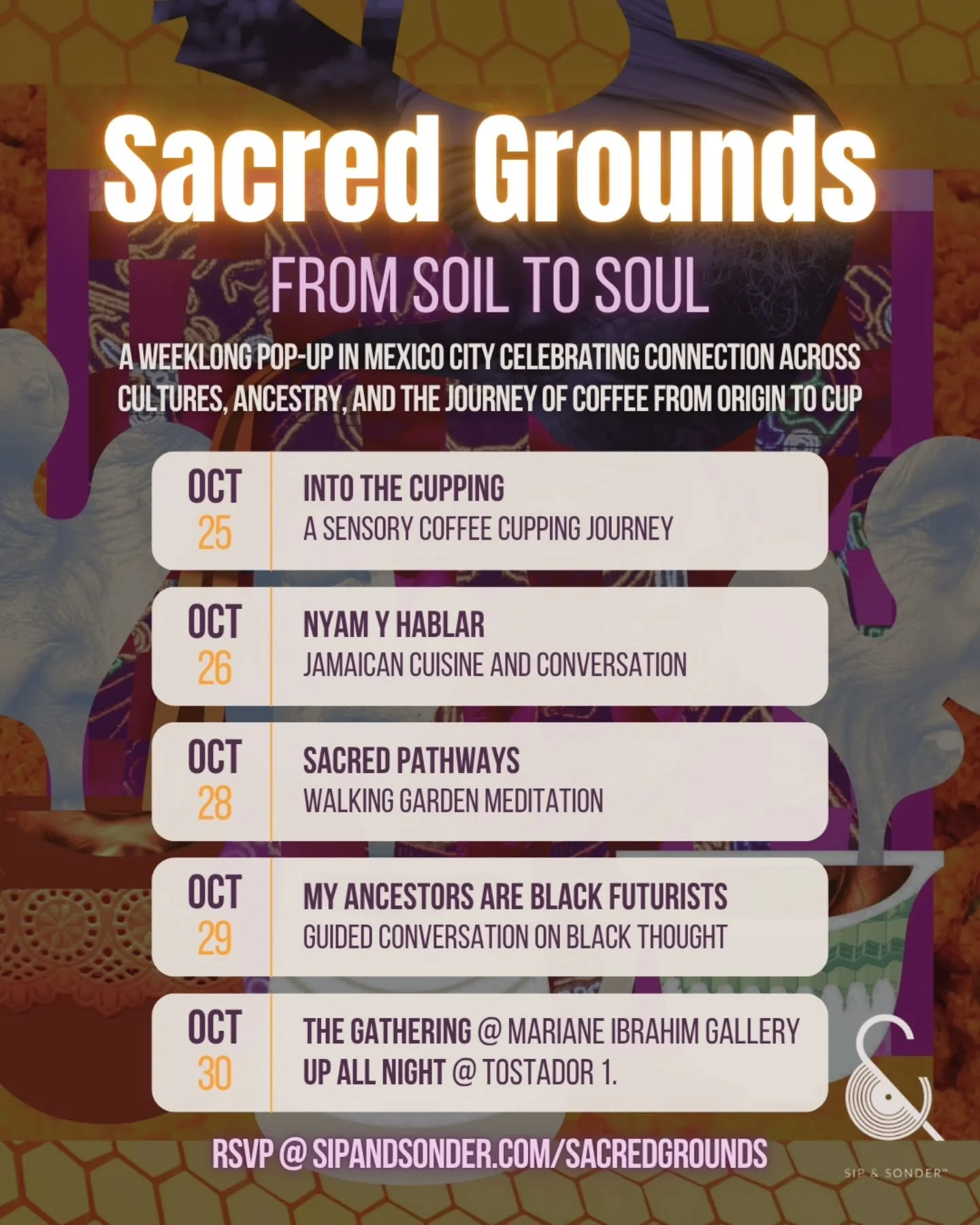 🇲🇽 We’re bringing Sip & Sonder to Mexico City for SACRED GROUNDS: FROM SOIL TO SOUL, a weeklong pop-up celebrating connection across cultures, ancestry, and the journey of coffee from origin to cup. From coffee tastings, storytelling, and