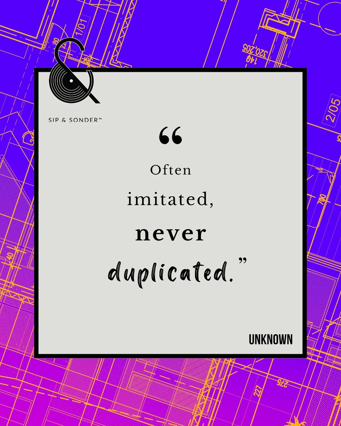 A Monday reminder: they can take notes, steal the playbook, even run the same plays&mdash;but they&rsquo;ll never be YOU.  Soul, purpose, and care can&rsquo;t be copied. You&rsquo;re one of one. 💫
:
#SipandSonder #ComeForTheCoffeeStayForTheCulture #