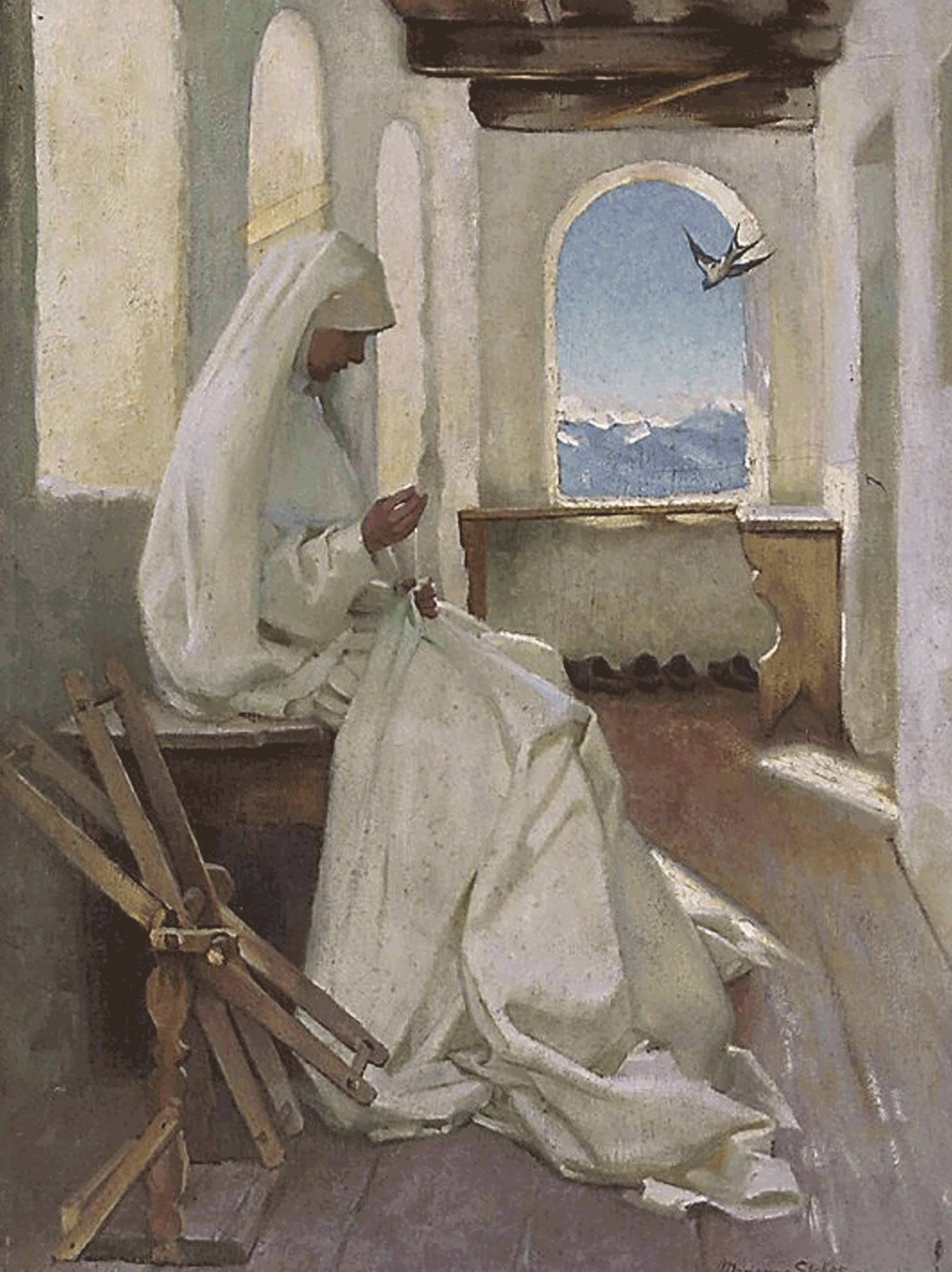 5. Marianne Stokes – St. Elizabeth of Hungary Working for the Poor (Public Domain)