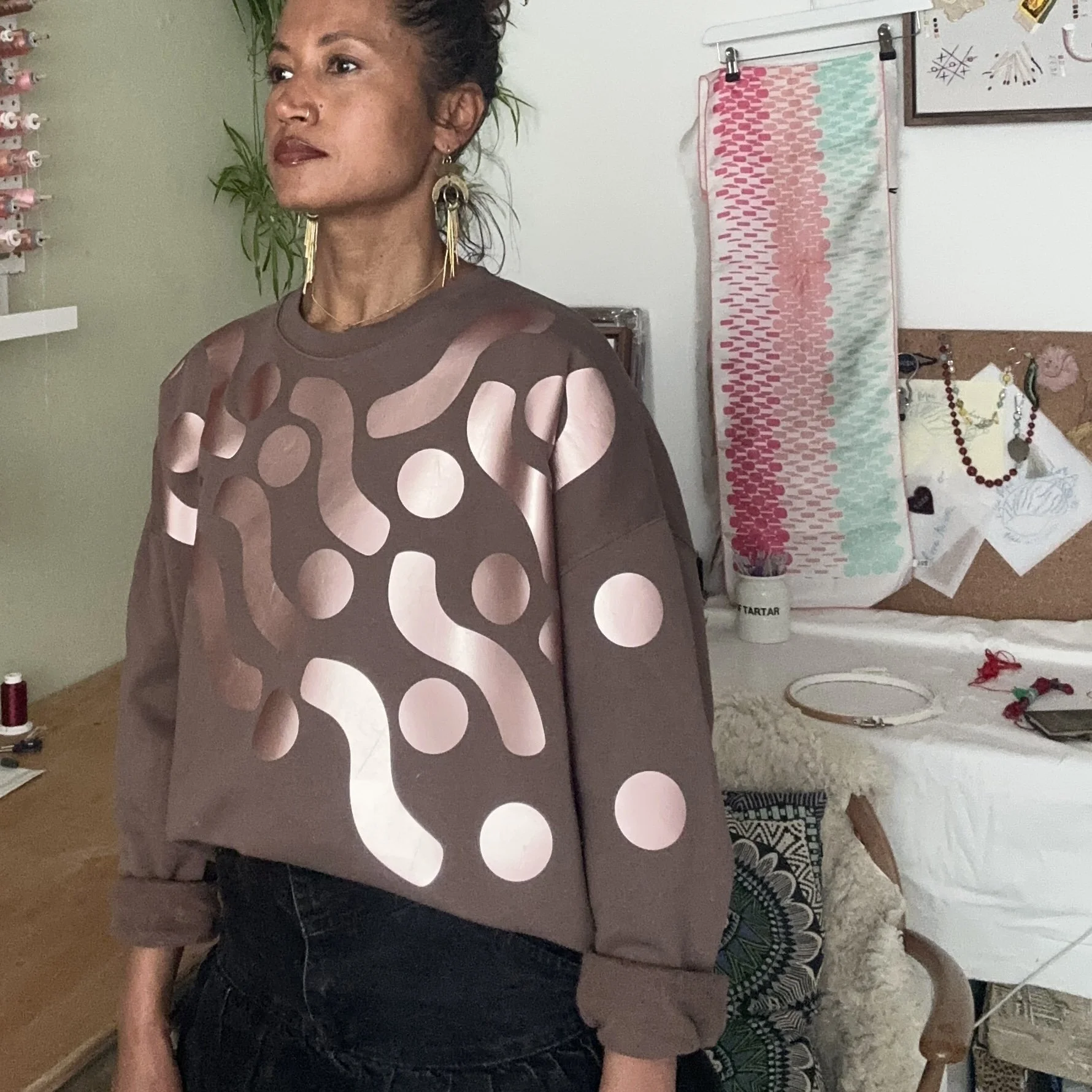 004 - Rose Gold on Mocha Sweatshirt - Women’s fit